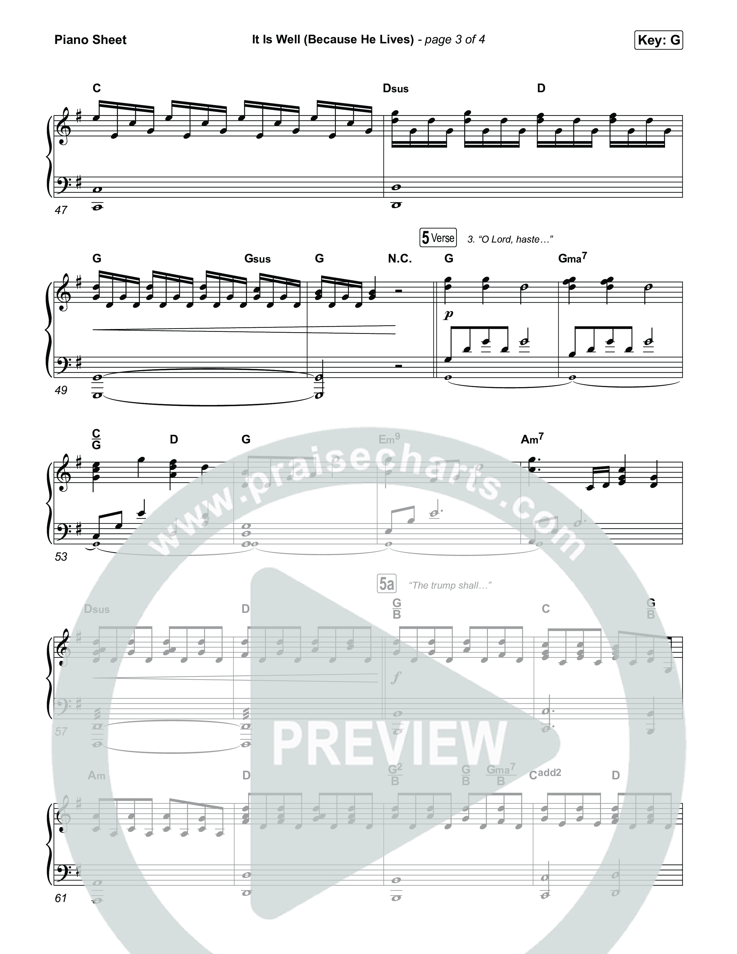 It Is Well (Because He Lives) Piano Sheet (Tommee Profitt / Bay Turner)