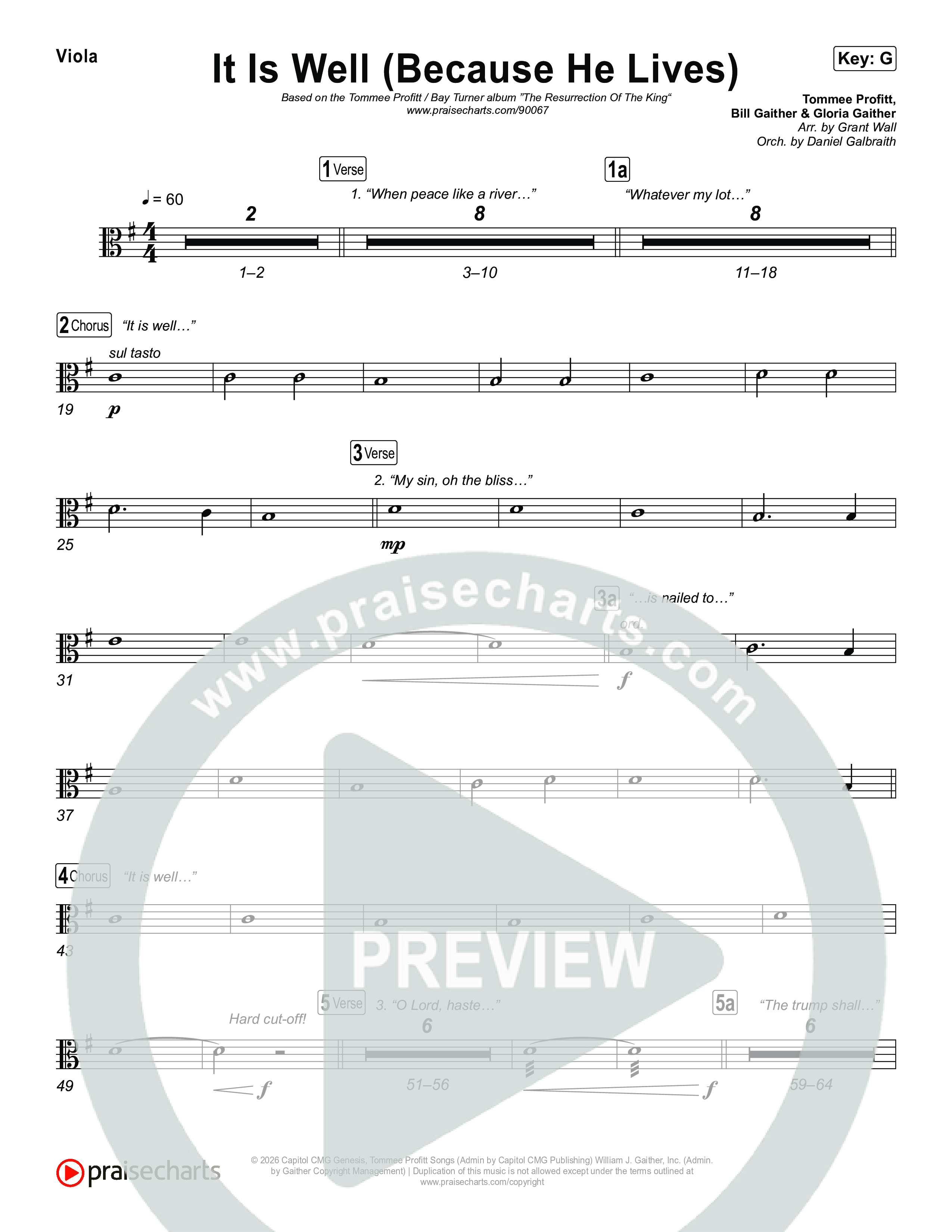 It Is Well (Because He Lives) Viola (Tommee Profitt / Bay Turner)