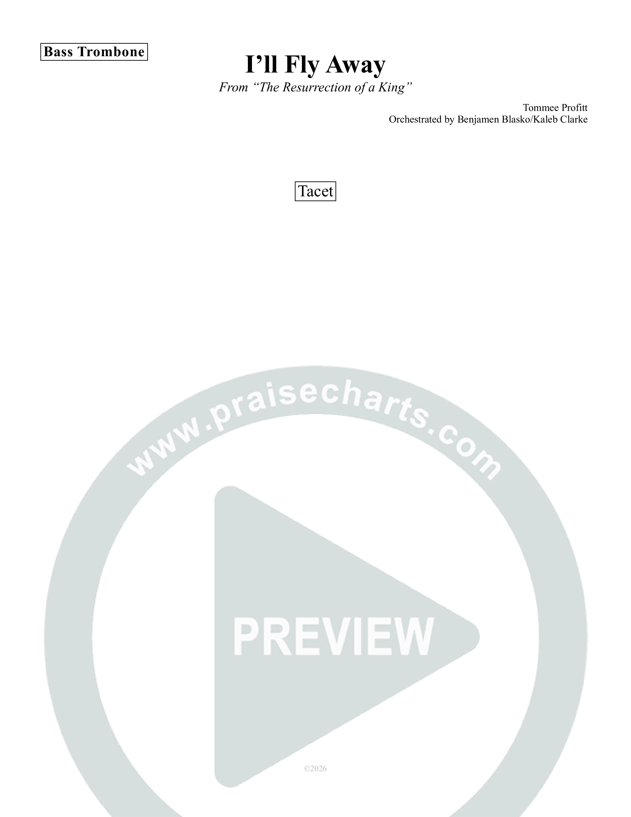 I'll Fly Away Bass Trombone (Tommee Profitt / Fleurie)