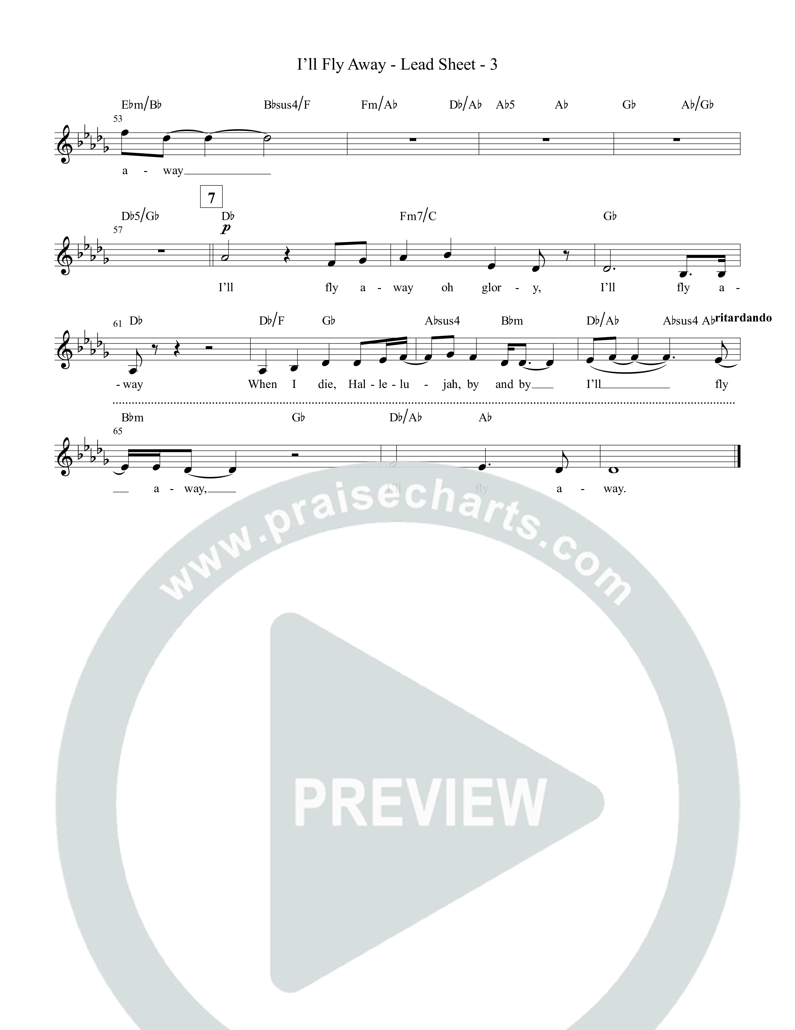 I'll Fly Away Lead Sheet Melody (Tommee Profitt / Fleurie)