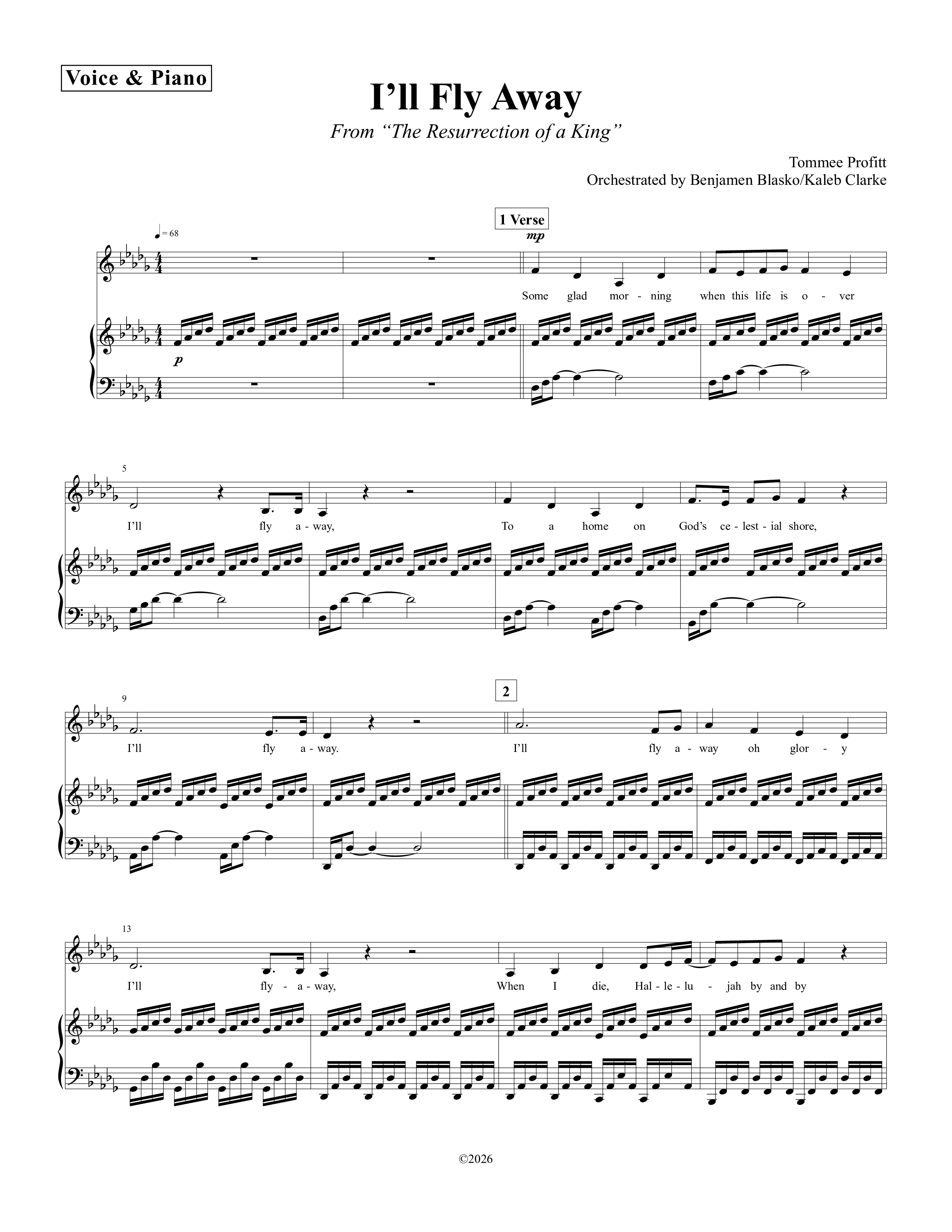 I'll Fly Away Piano/Melody (Tommee Profitt / Fleurie)