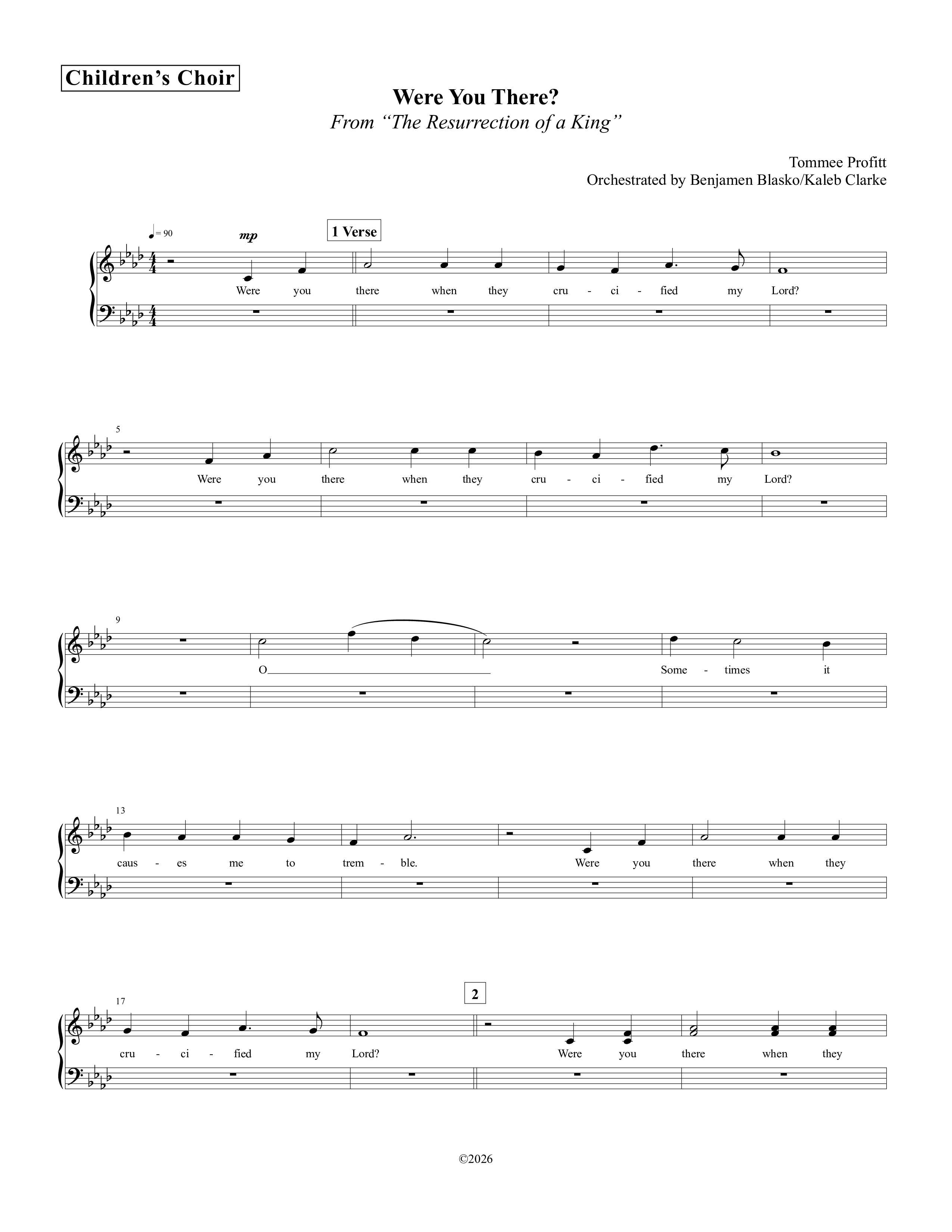 Were You There Choir Sheet (Tommee Profitt)