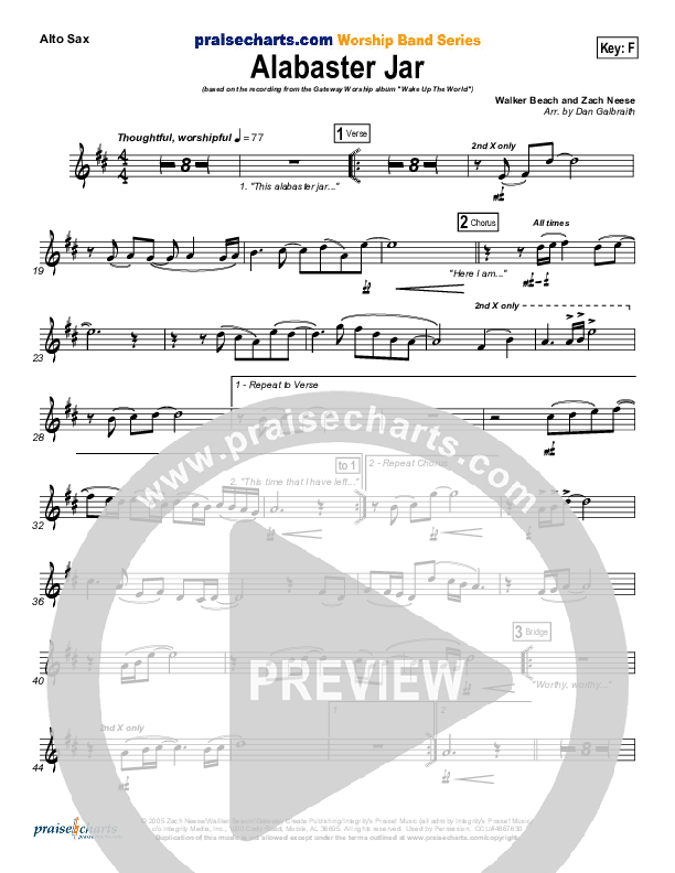 Alabaster Jar Alto Sax (Gateway Worship)