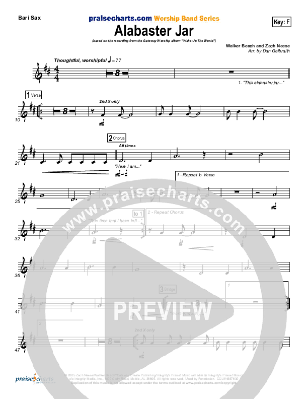 Alabaster Jar Bari Sax (Gateway Worship)