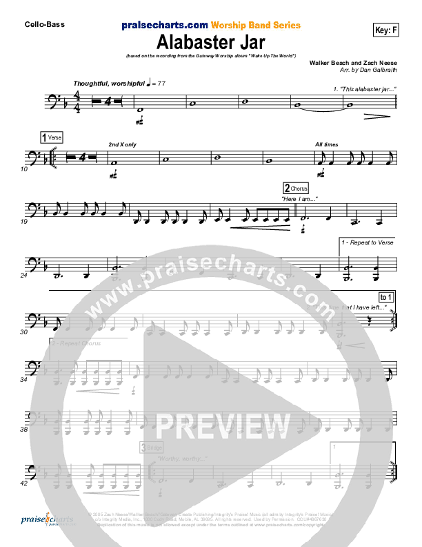 Alabaster Jar Cello/Bass (Gateway Worship)