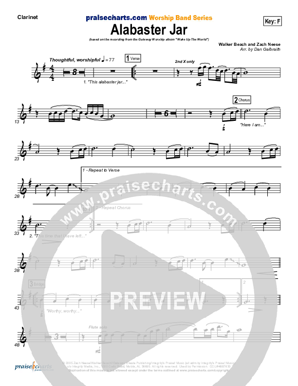 Alabaster Jar Clarinet (Gateway Worship)