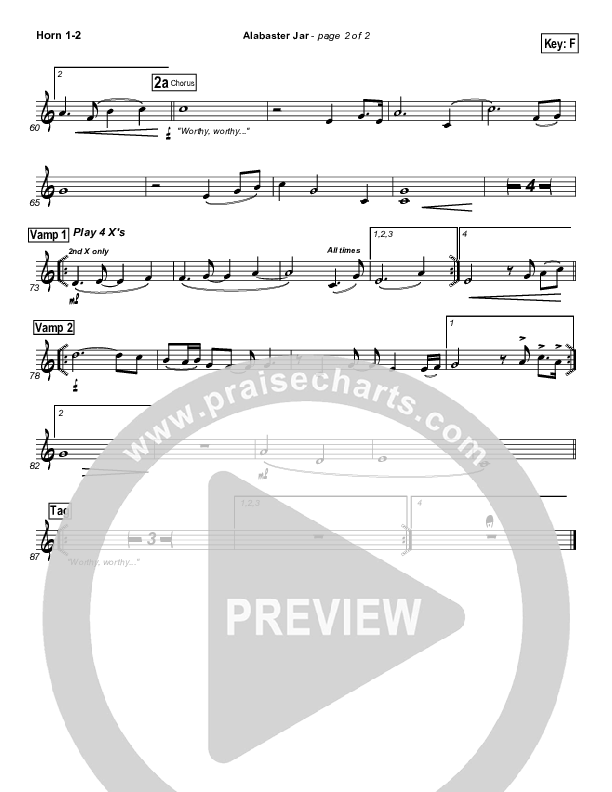 Alabaster Jar French Horn 1/2 (Gateway Worship)