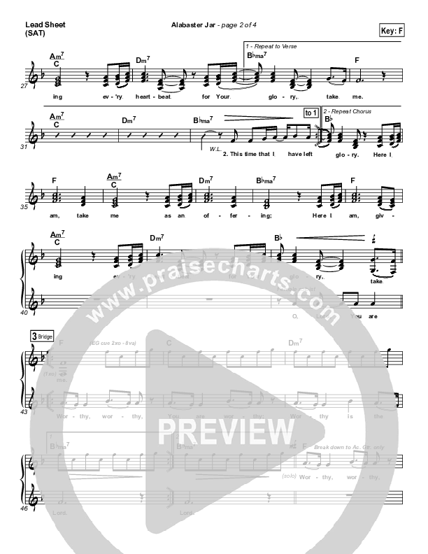 Alabaster Jar Lead Sheet (Gateway Worship)