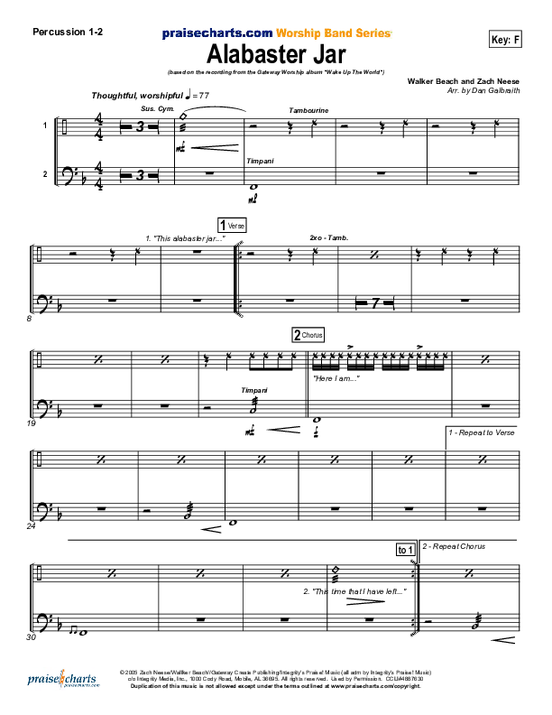 Alabaster Jar Percussion 1/2 (Gateway Worship)