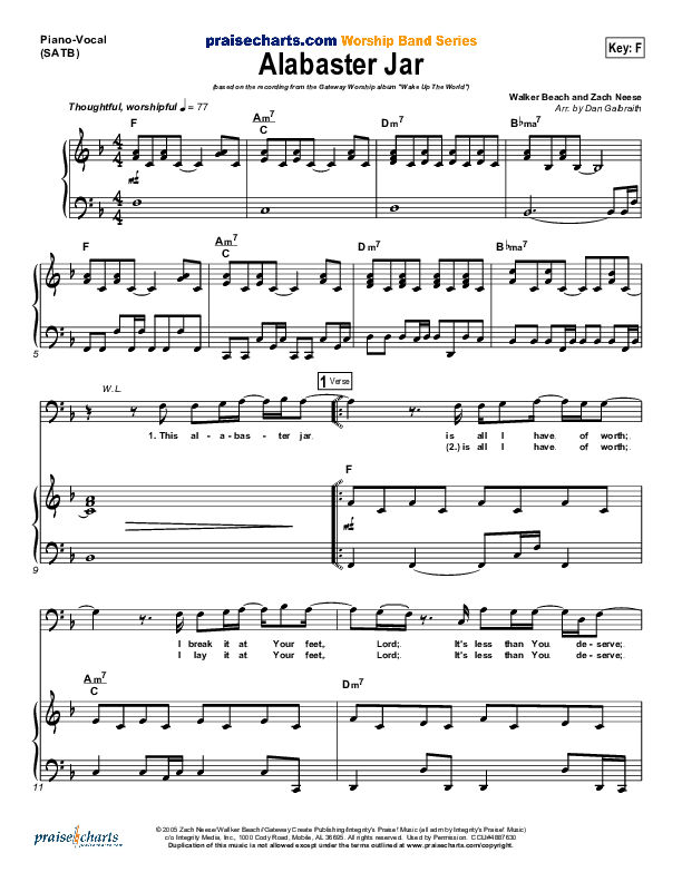 Alabaster Jar Piano/Vocal (Gateway Worship)