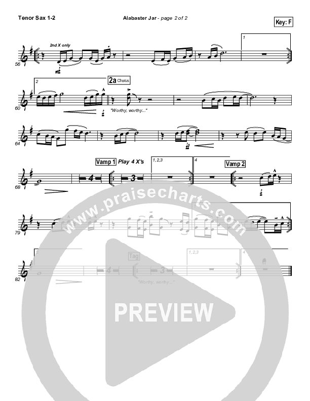 Alabaster Jar Tenor Sax 1/2 (Gateway Worship)