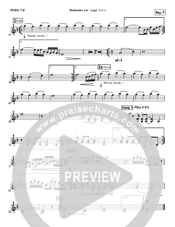 Alabaster Jar Violin 1/2 (Gateway Worship)