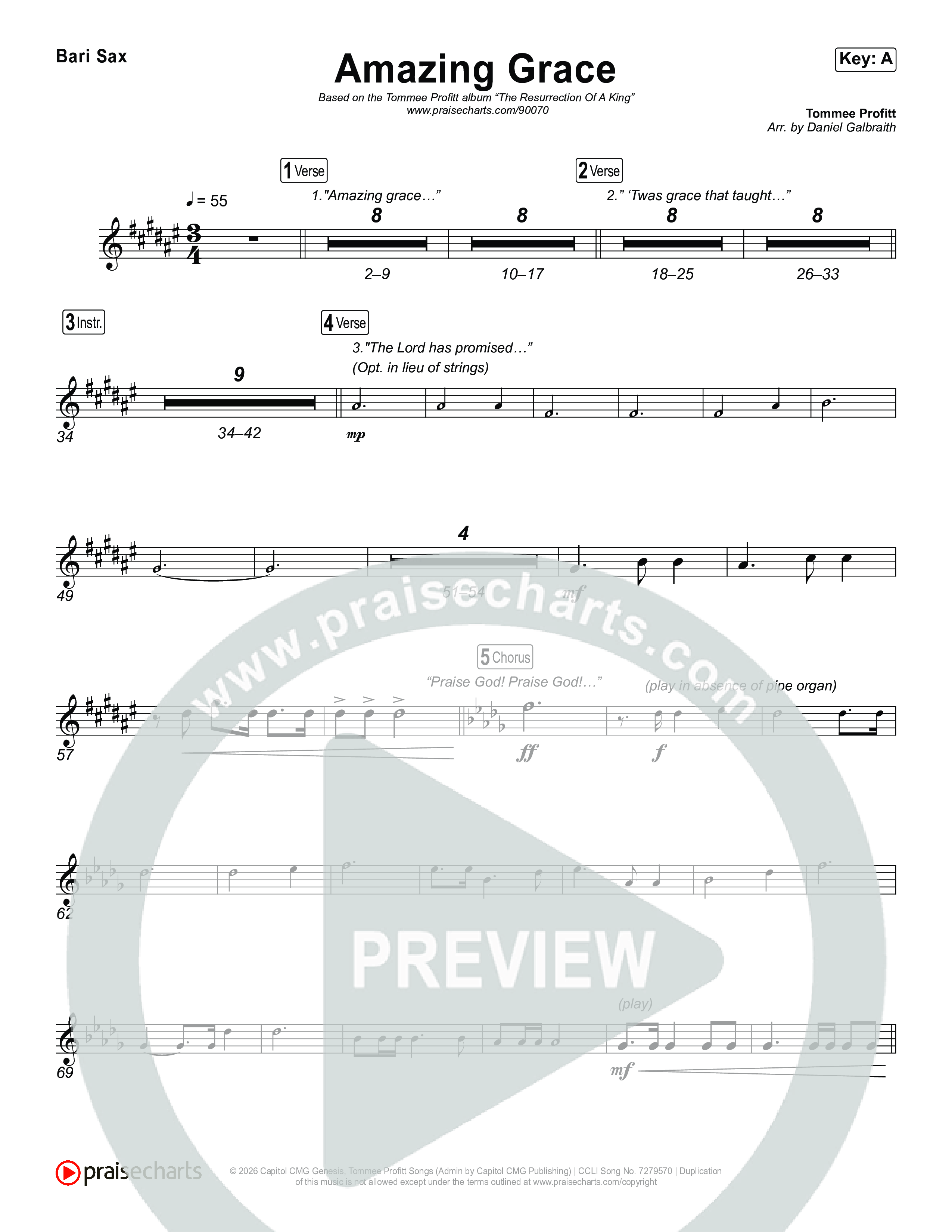 Amazing Grace (He's Alive) Bari Sax (Tommee Profitt / Stanaj)