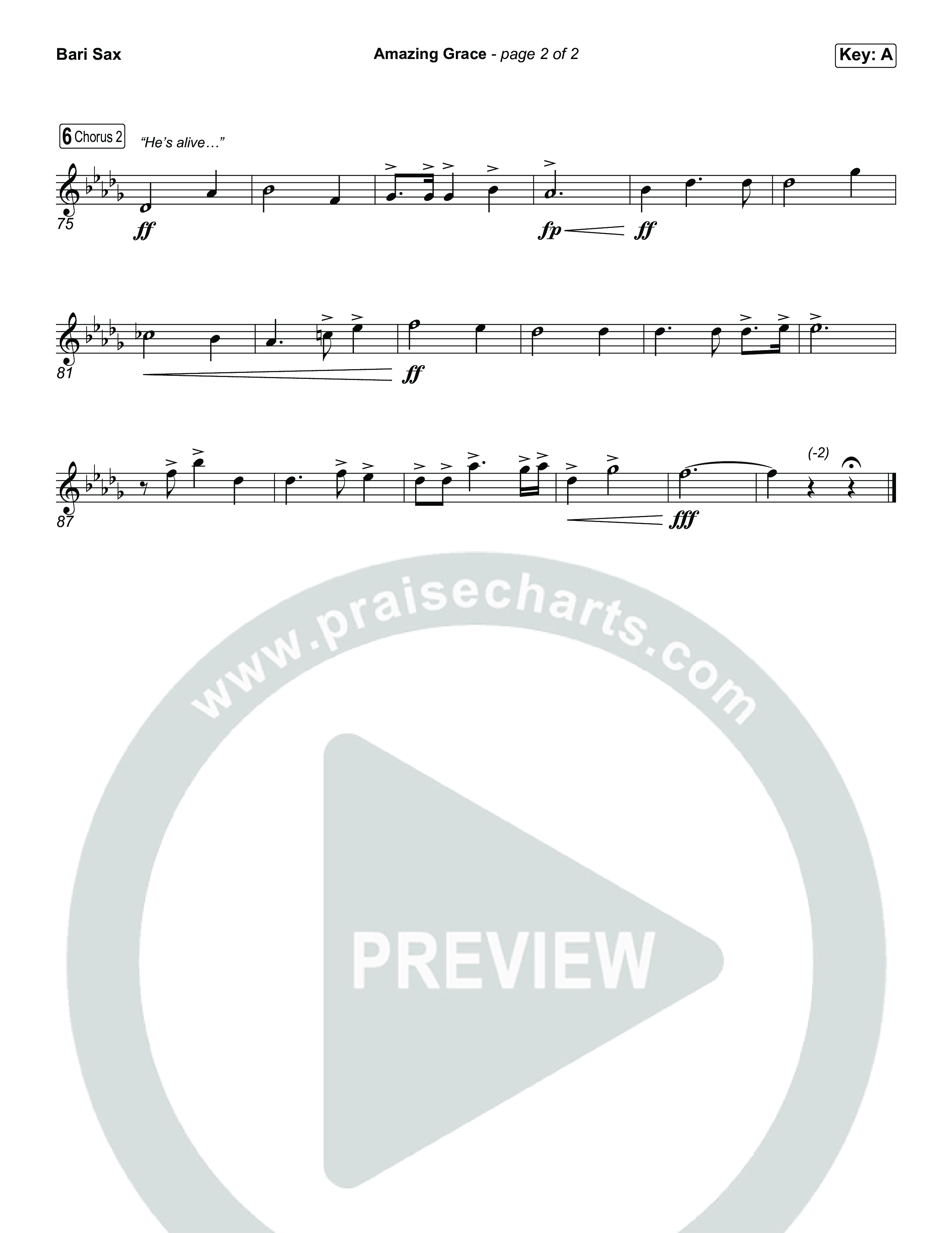Amazing Grace (He's Alive) Bari Sax (Tommee Profitt / Stanaj)