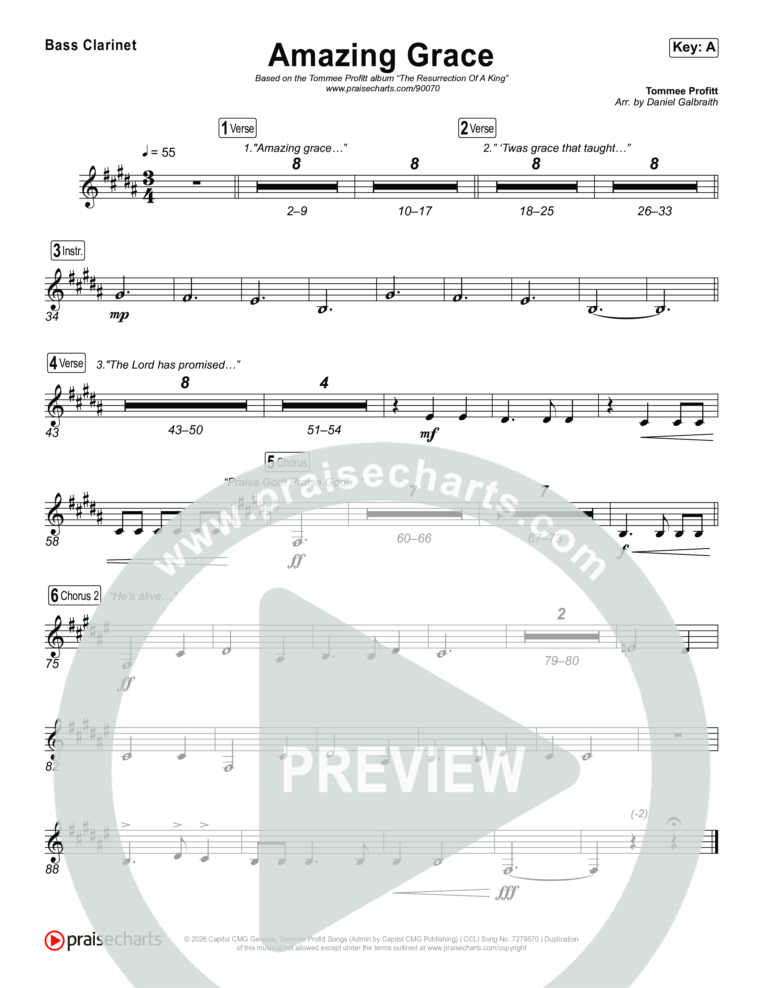 Amazing Grace (He's Alive) Bass Clarinet (Tommee Profitt / Stanaj)