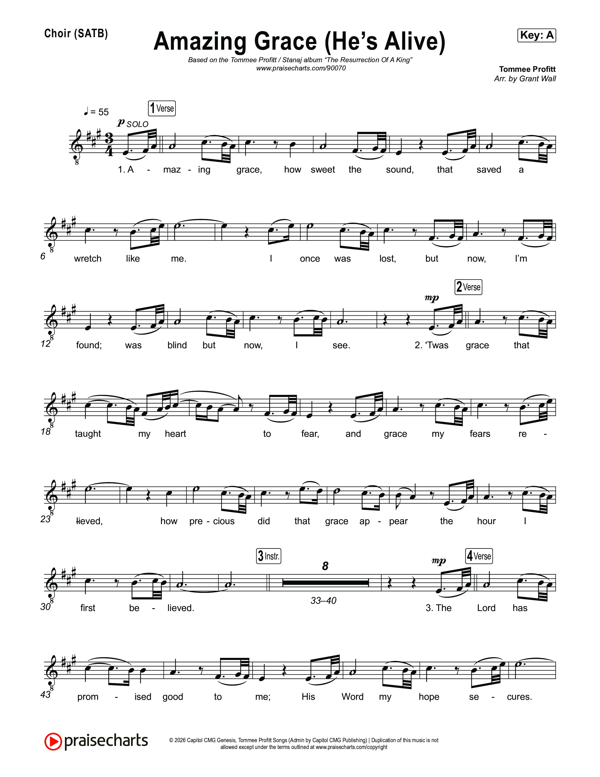 Amazing Grace (He's Alive) Choir Sheet (SATB) (Tommee Profitt / Stanaj)