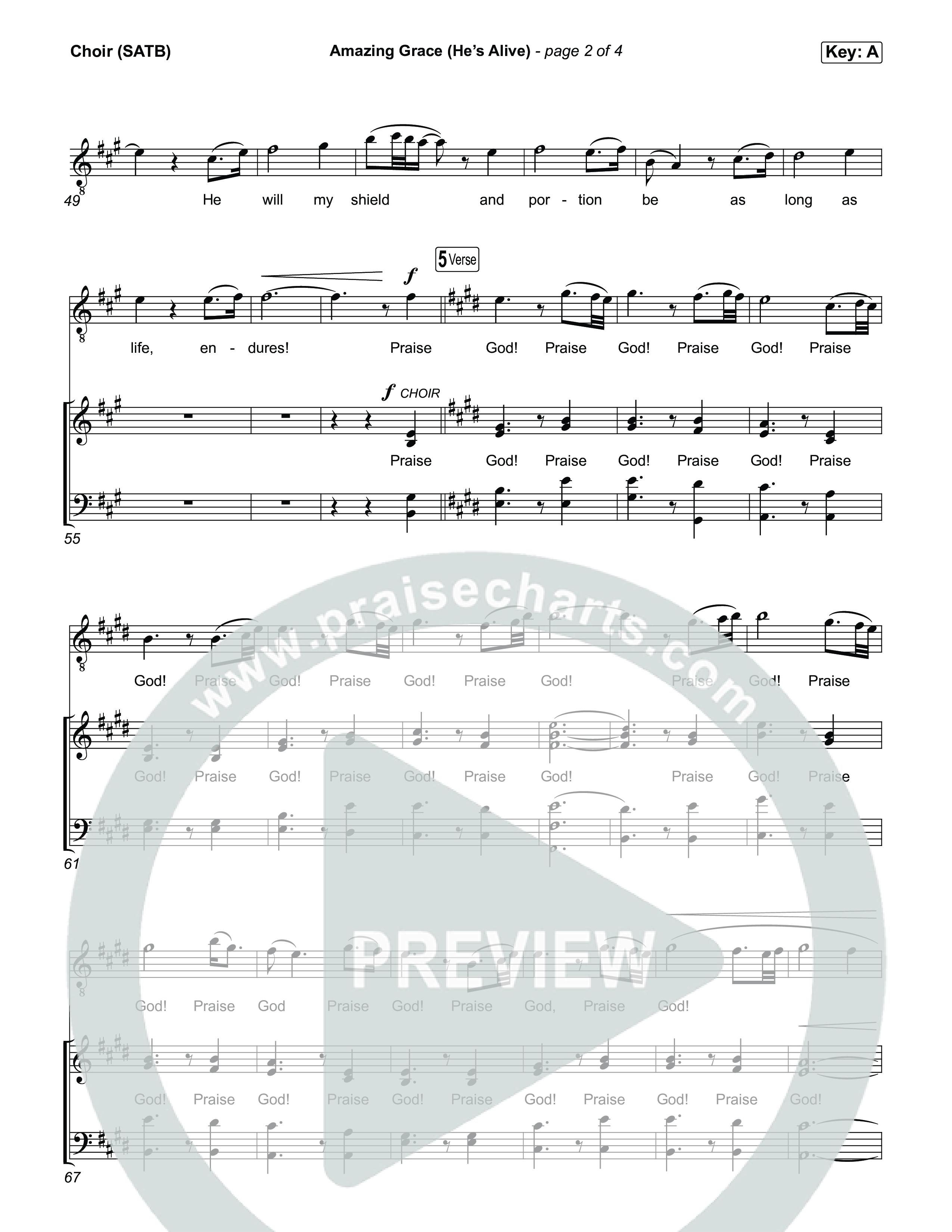 Amazing Grace (He's Alive) Choir Sheet (SATB) (Tommee Profitt / Stanaj)