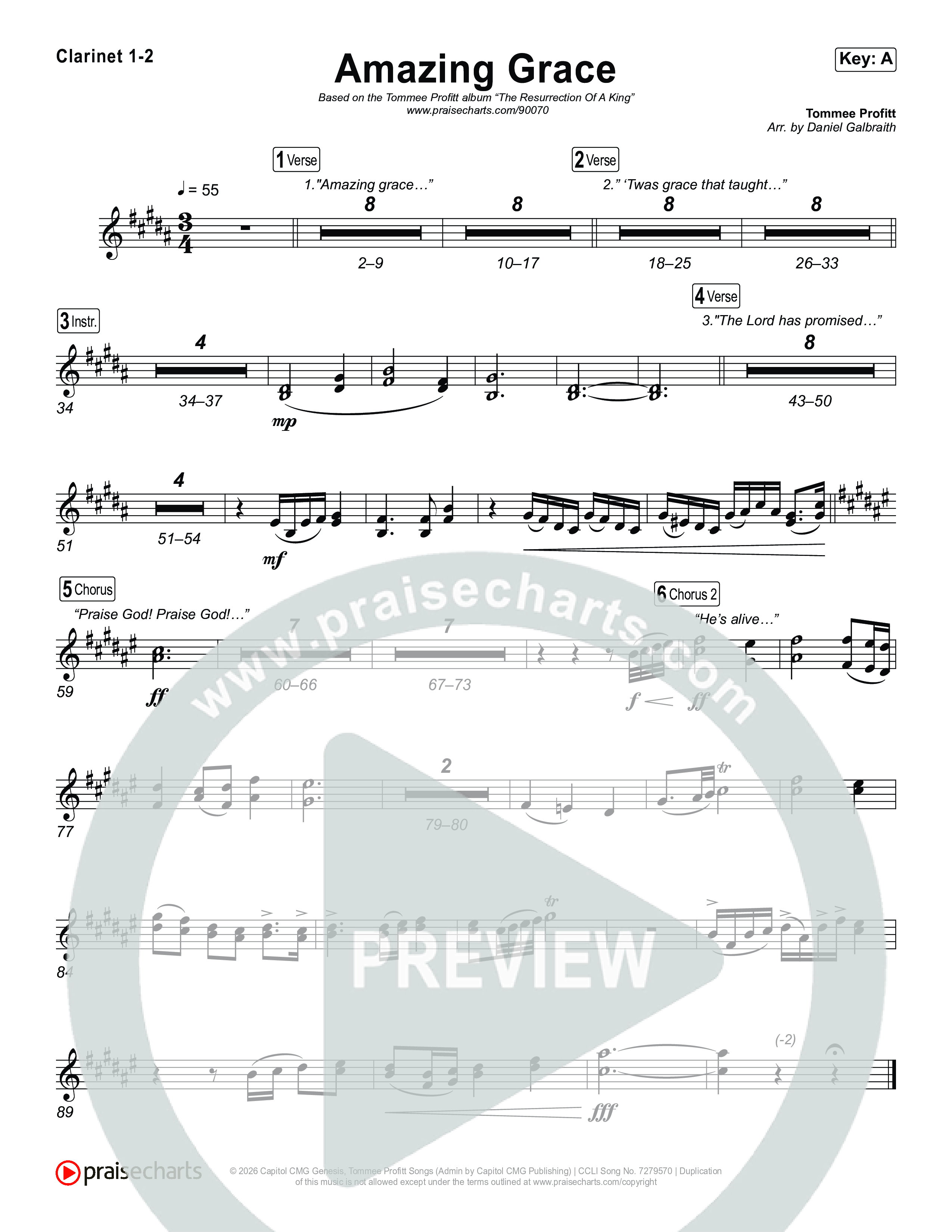 Amazing Grace (He's Alive) Clarinet 1,2 (Tommee Profitt / Stanaj)