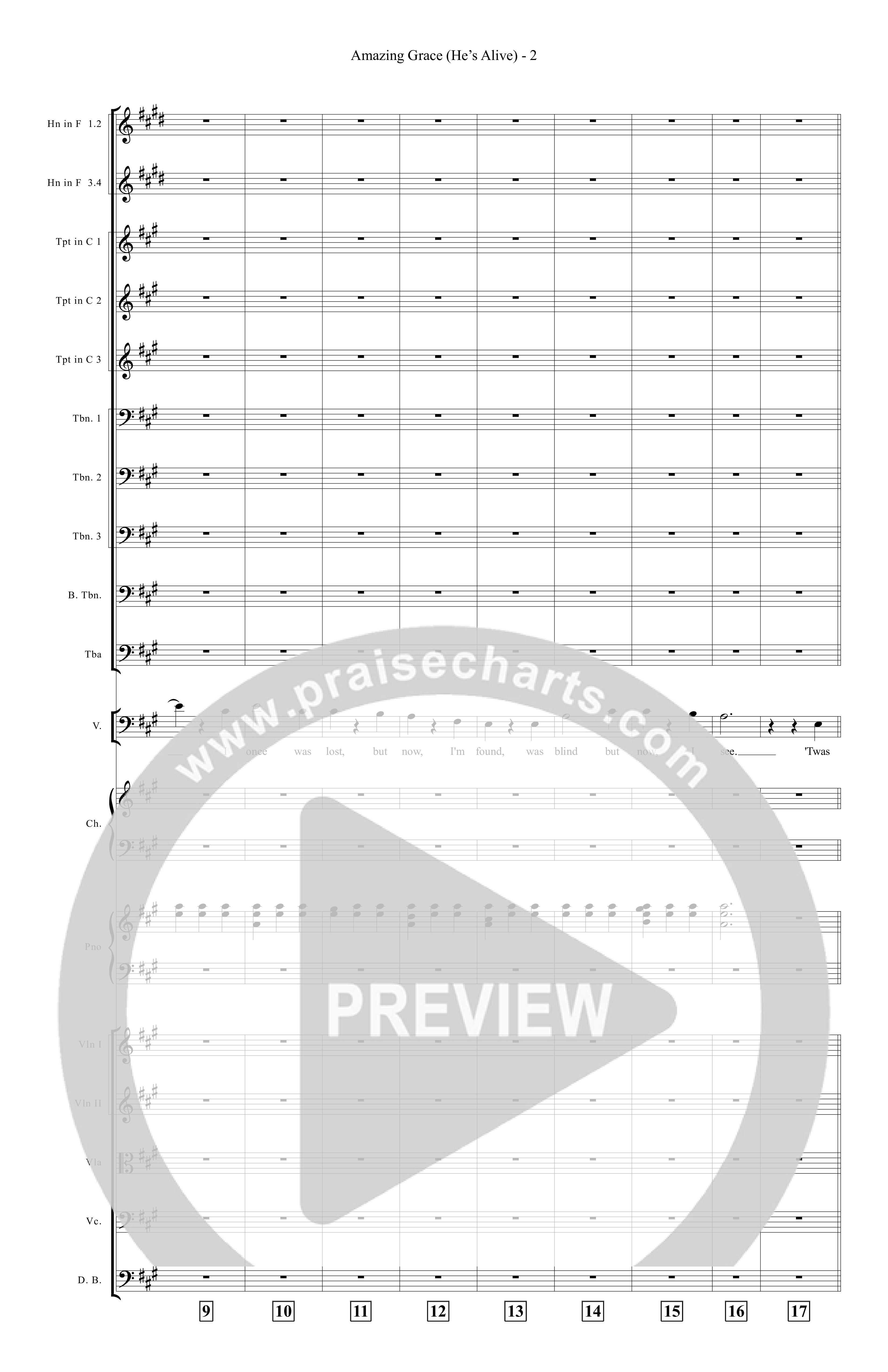 Amazing Grace (He's Alive) Conductor's Score (Tommee Profitt / Stanaj)