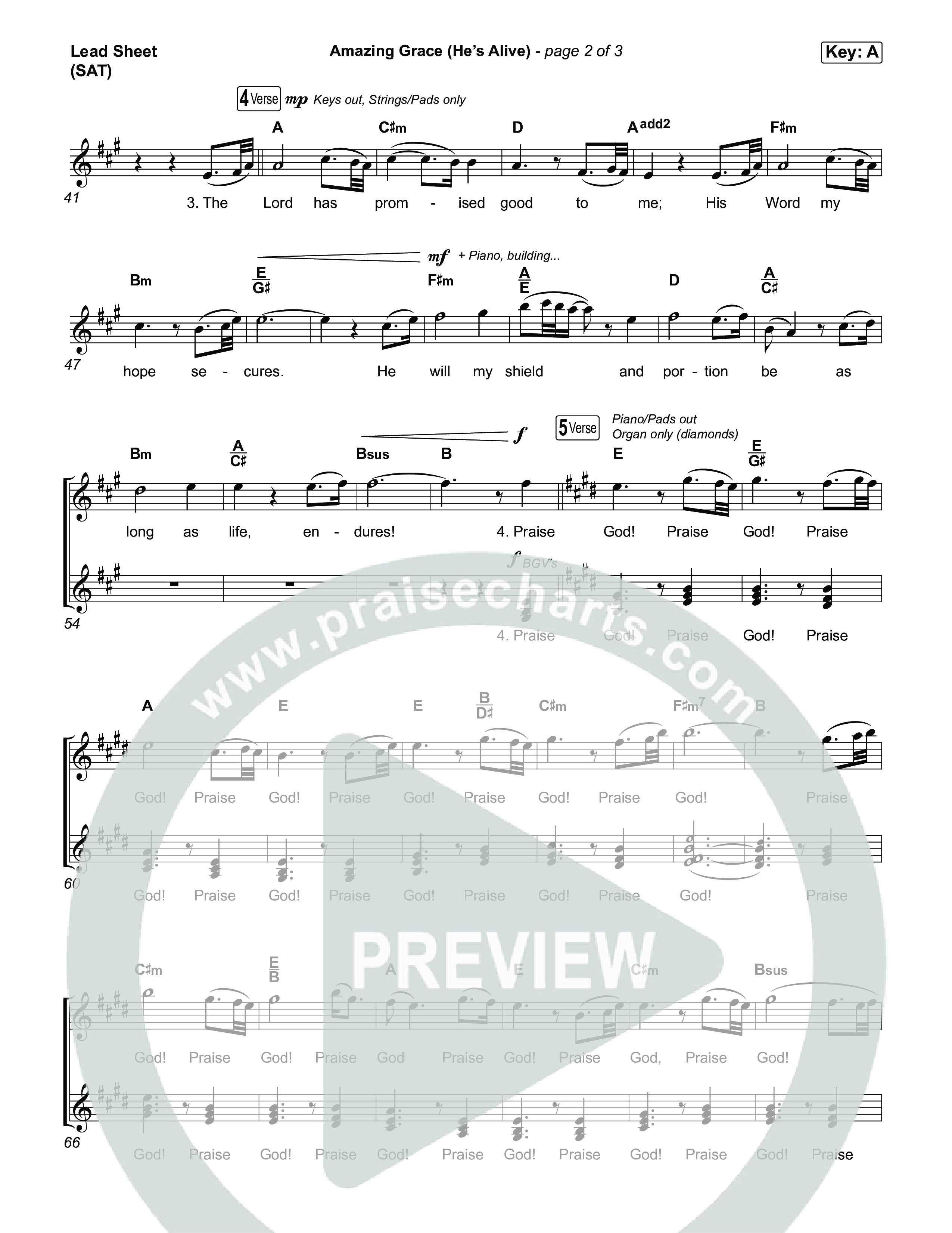 Amazing Grace (He's Alive) Lead Sheet (SAT) (Tommee Profitt / Stanaj)