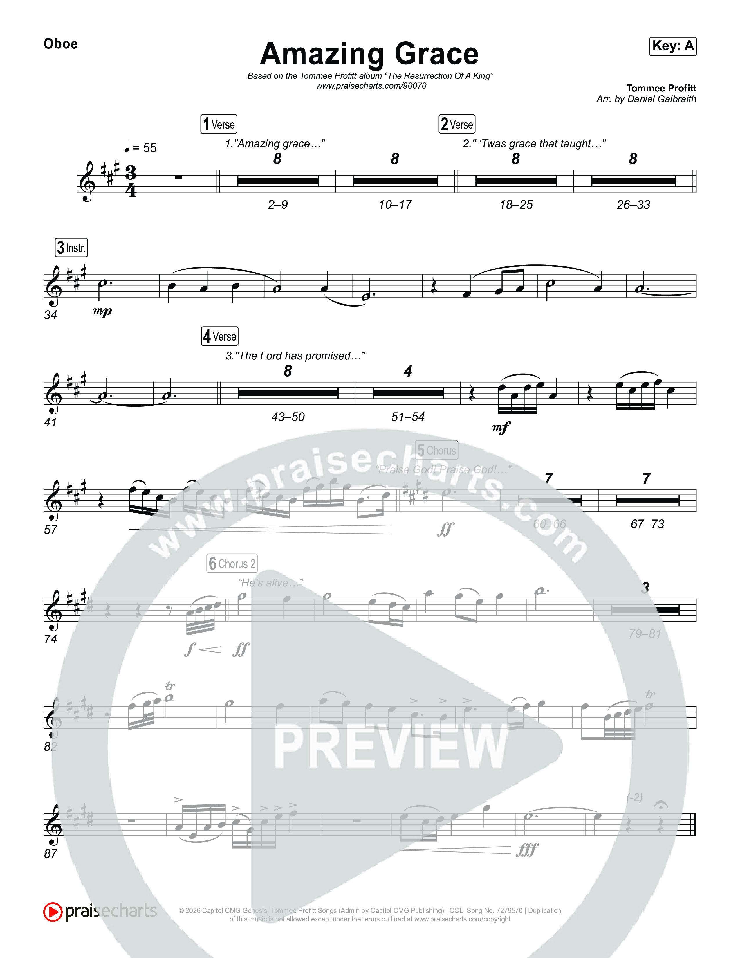 Amazing Grace (He's Alive) Oboe (Tommee Profitt / Stanaj)