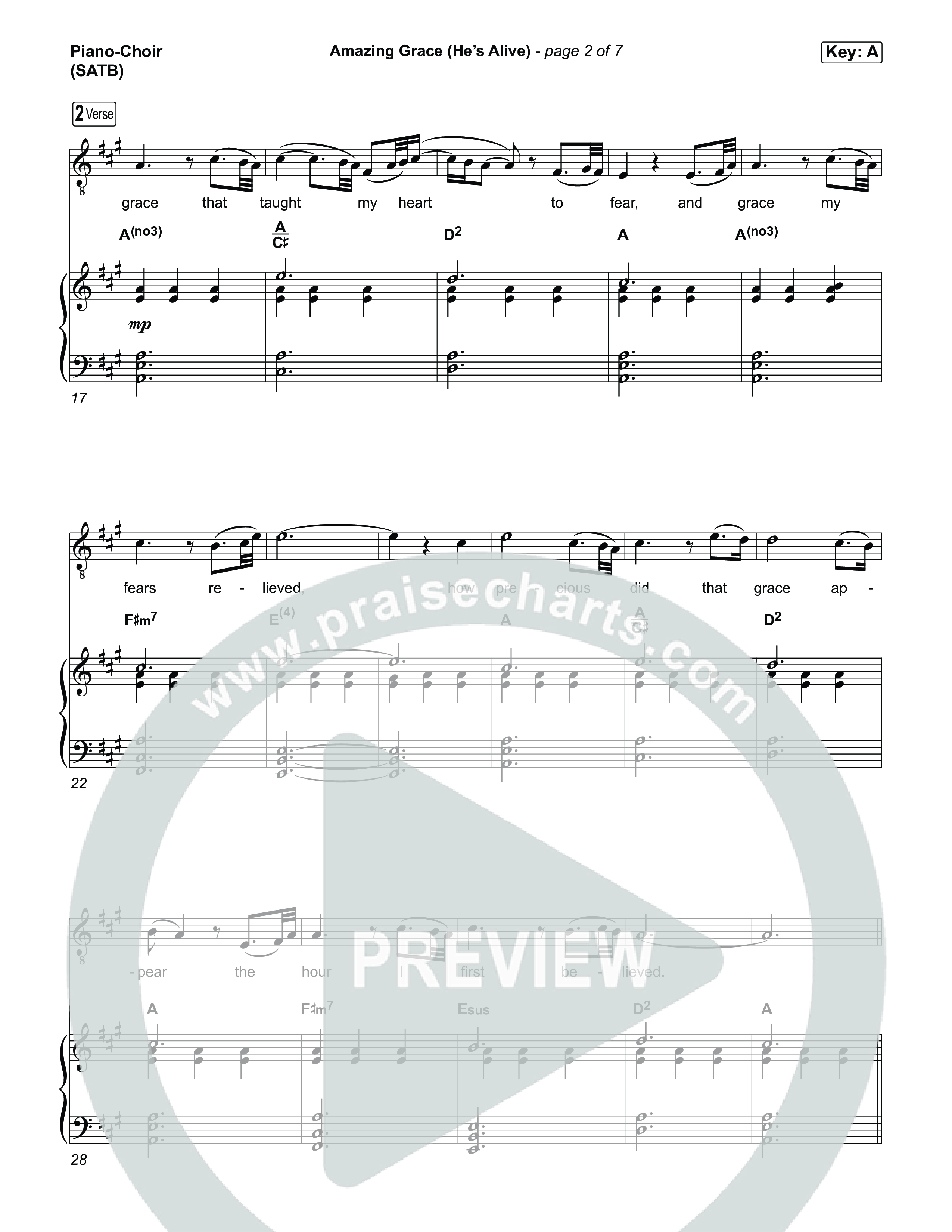 Amazing Grace (He's Alive) Piano/Vocal (SATB) (Tommee Profitt / Stanaj)