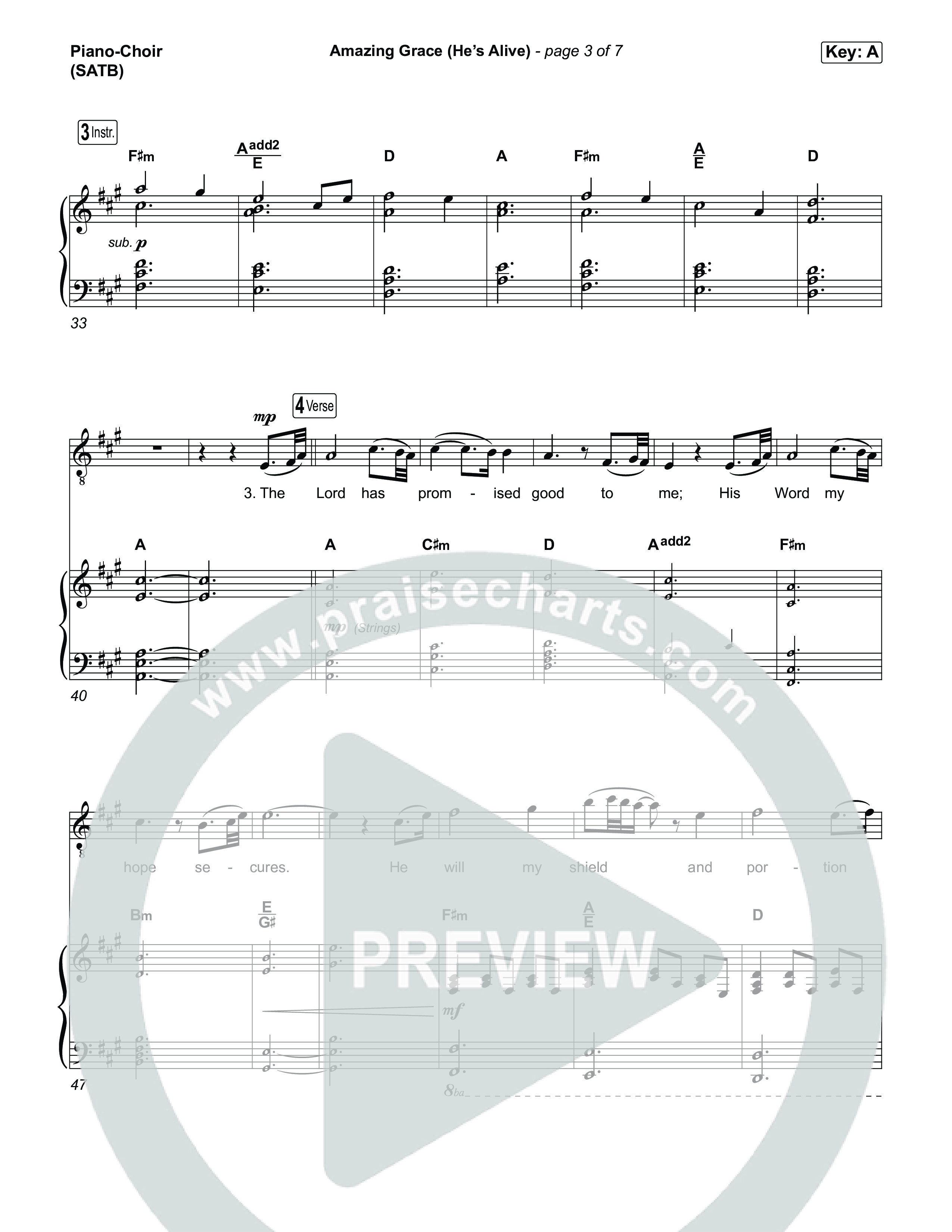 Amazing Grace (He's Alive) Piano/Vocal (SATB) (Tommee Profitt / Stanaj)