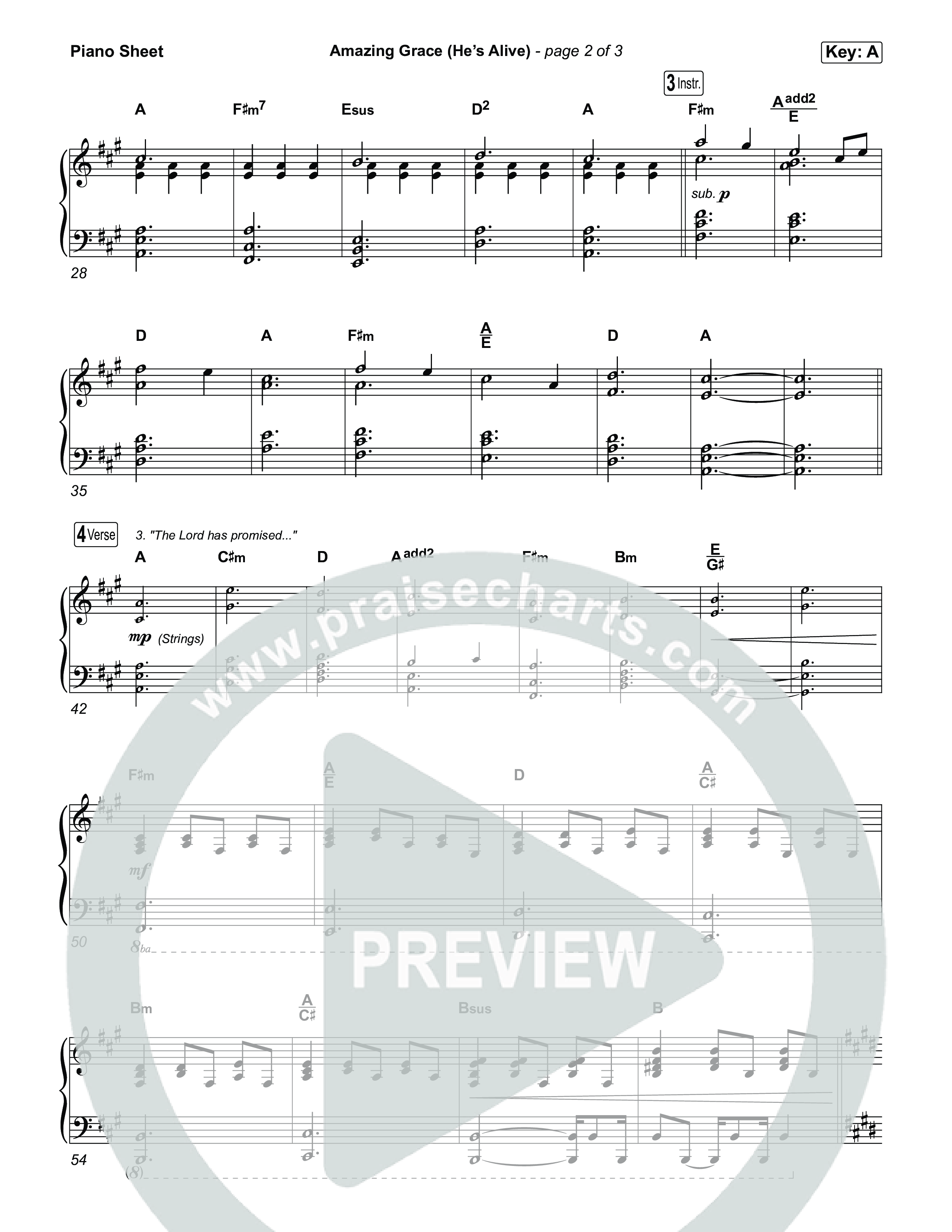 Amazing Grace (He's Alive) Piano Sheet (Tommee Profitt / Stanaj)