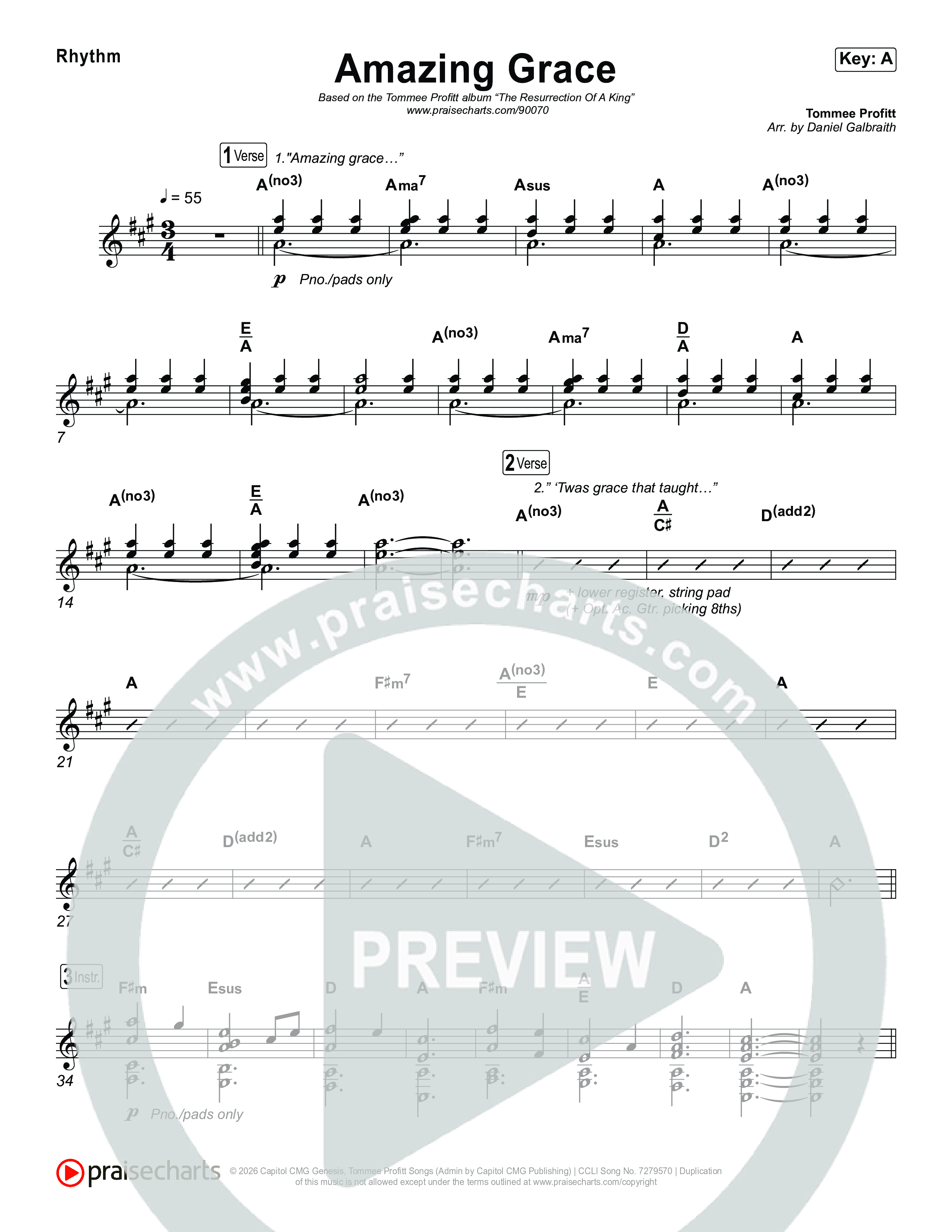 Amazing Grace (He's Alive) Rhythm Chart (Tommee Profitt / Stanaj)