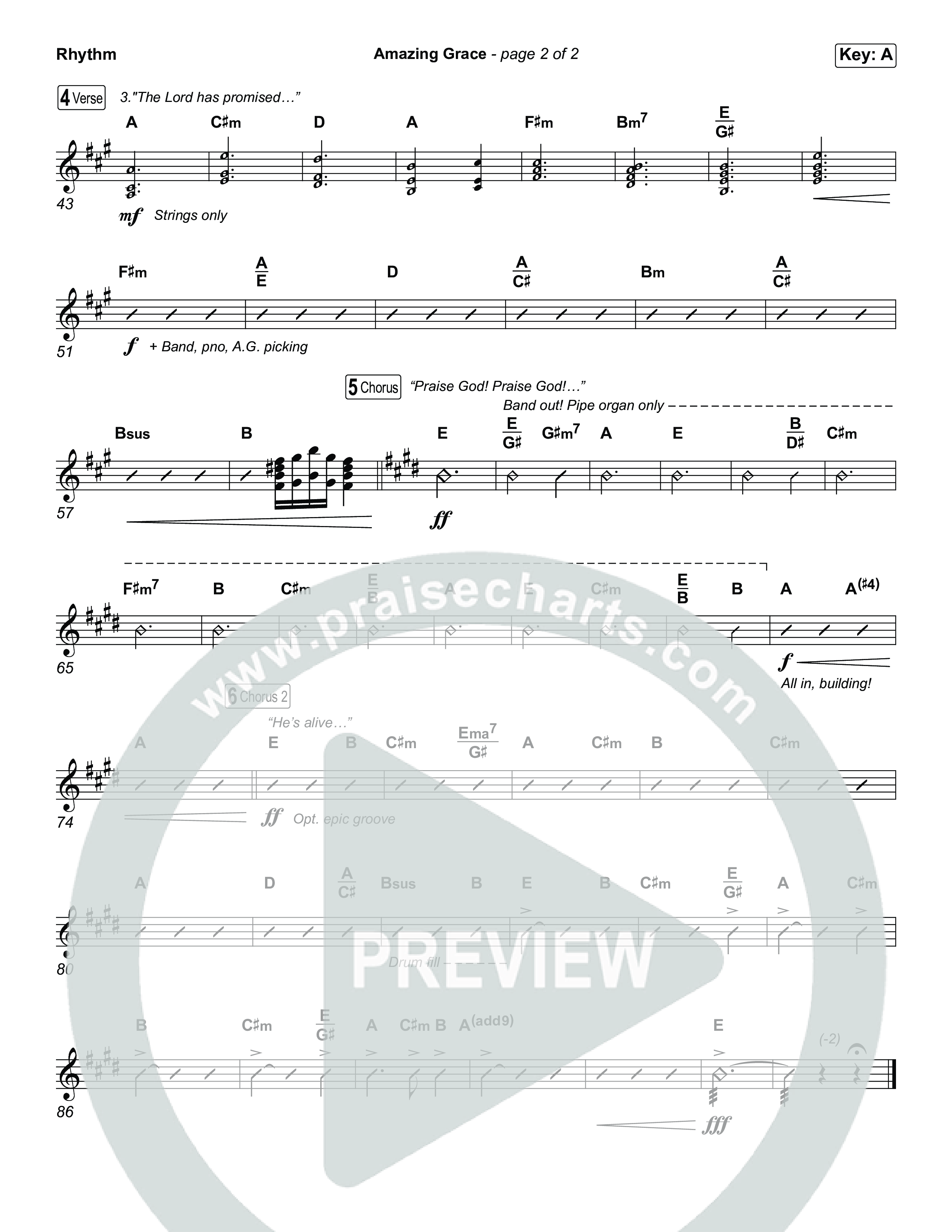Amazing Grace (He's Alive) Rhythm Chart (Tommee Profitt / Stanaj)