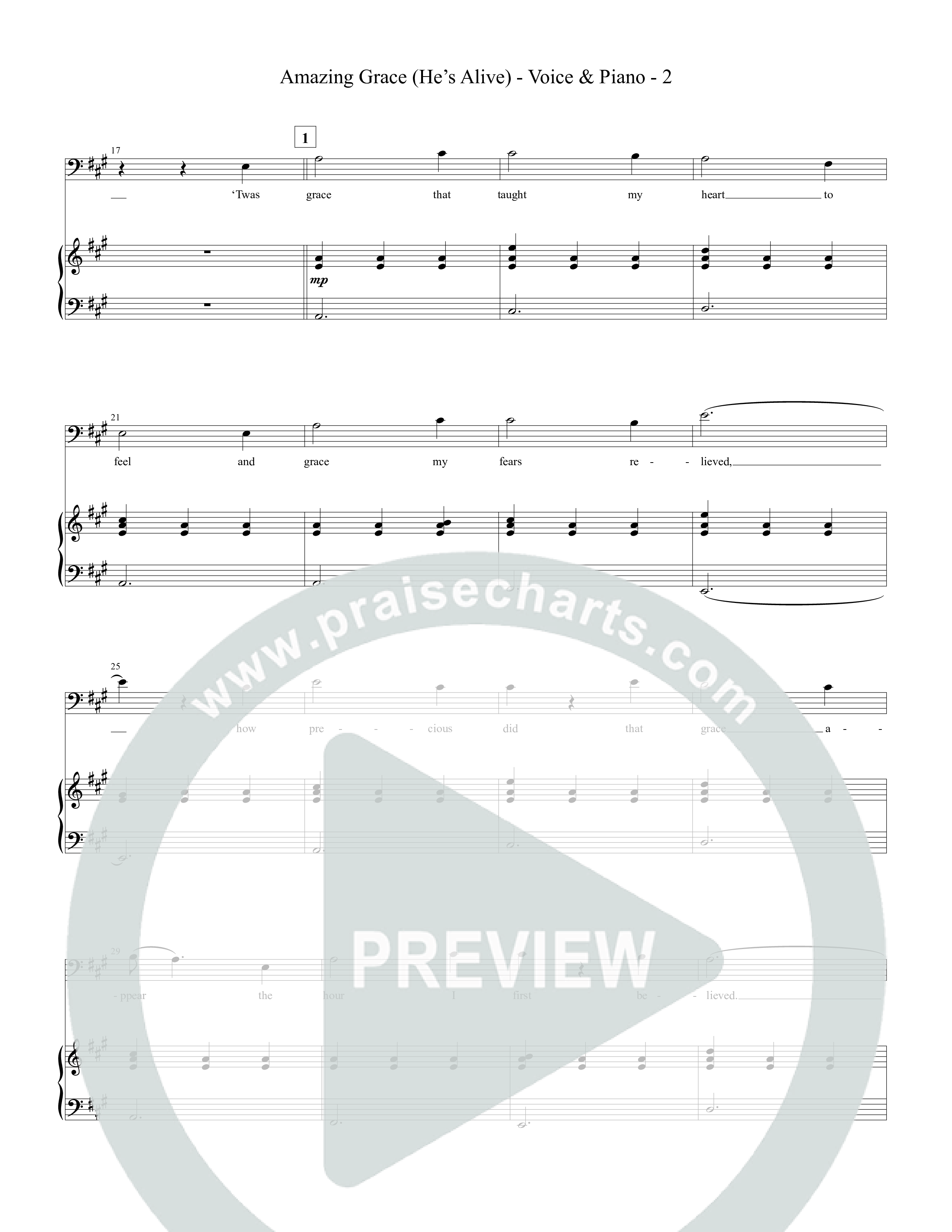 Amazing Grace (He's Alive) Piano/Melody (Tommee Profitt / Stanaj)