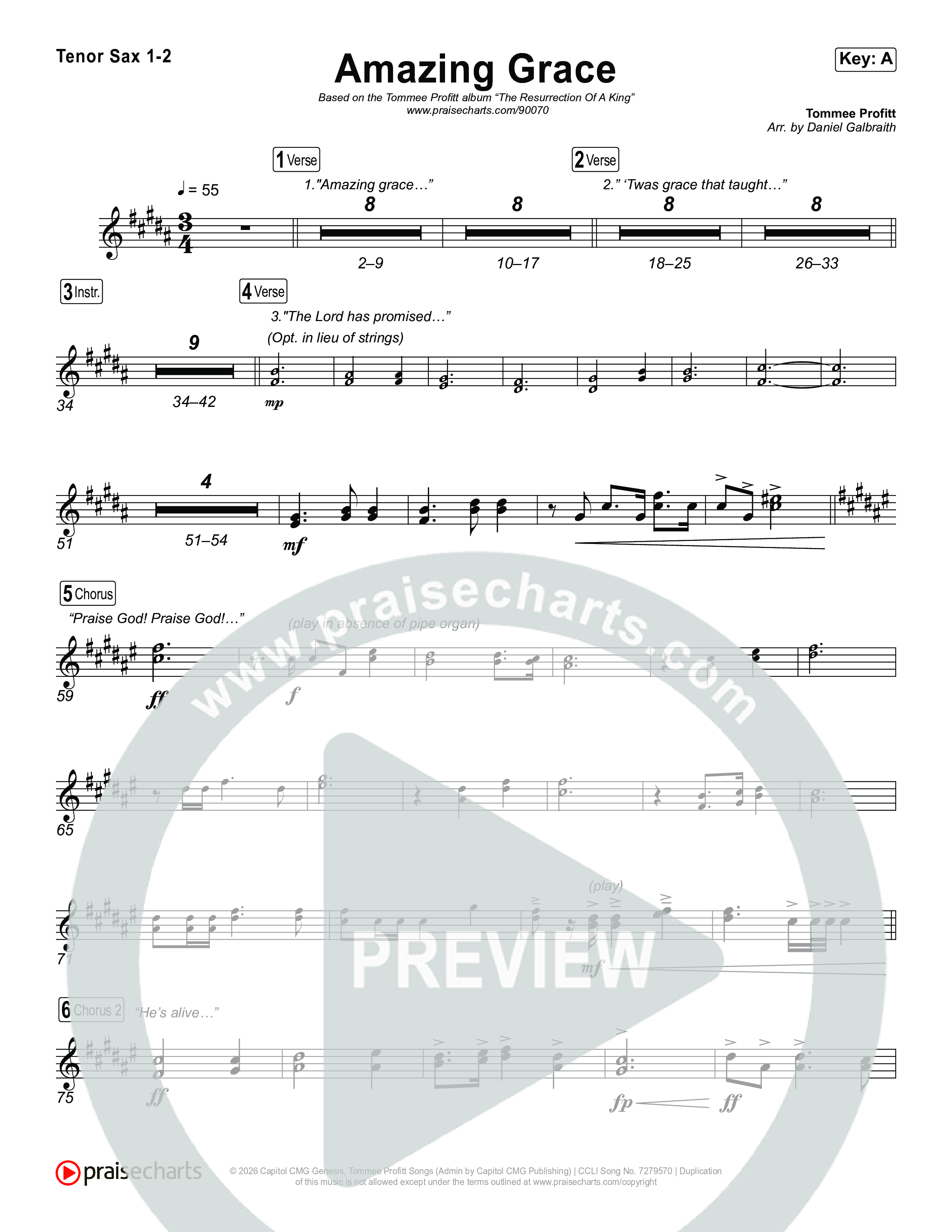 Amazing Grace (He's Alive) Sax Pack (Tommee Profitt / Stanaj)
