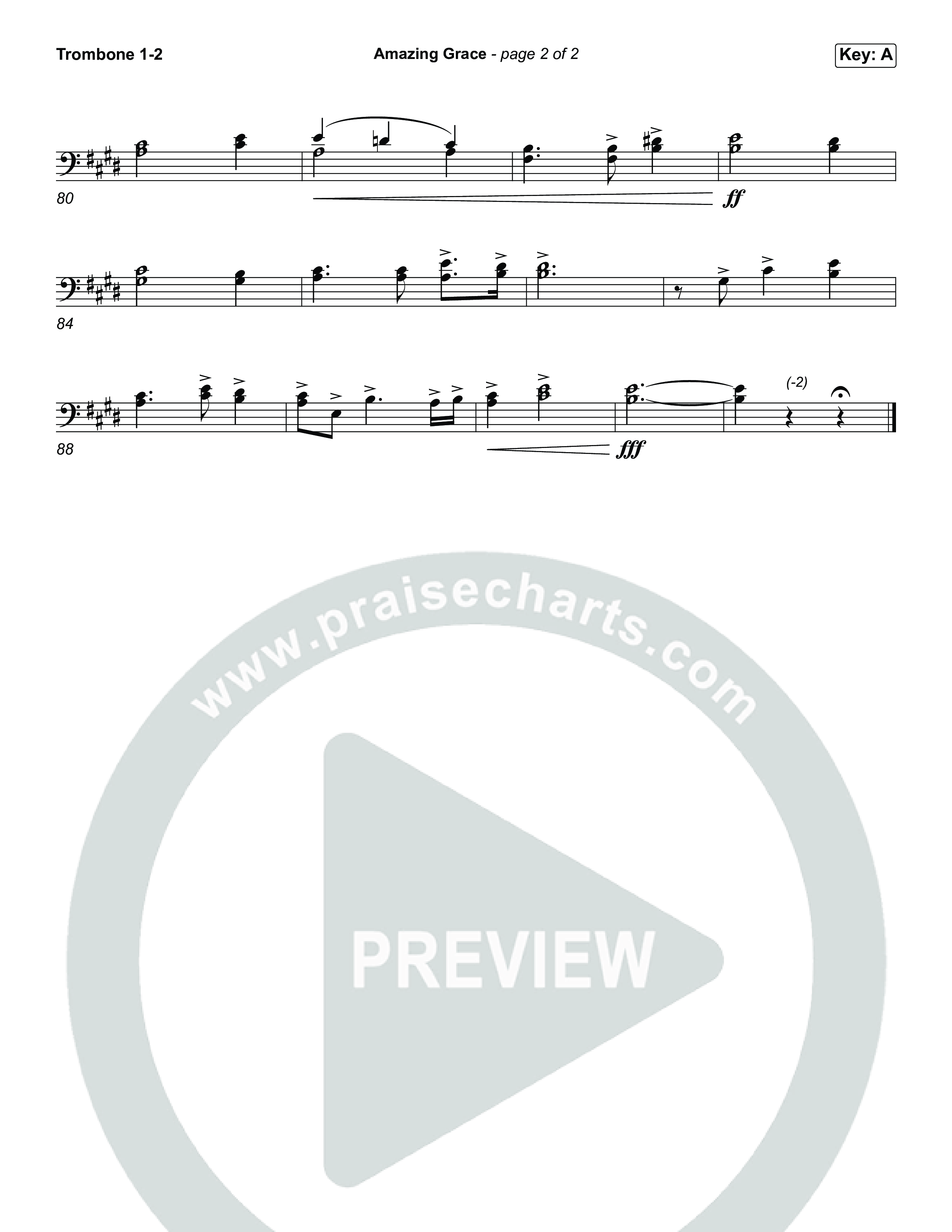 Amazing Grace (He's Alive) Trombone 1/2 (Tommee Profitt / Stanaj)