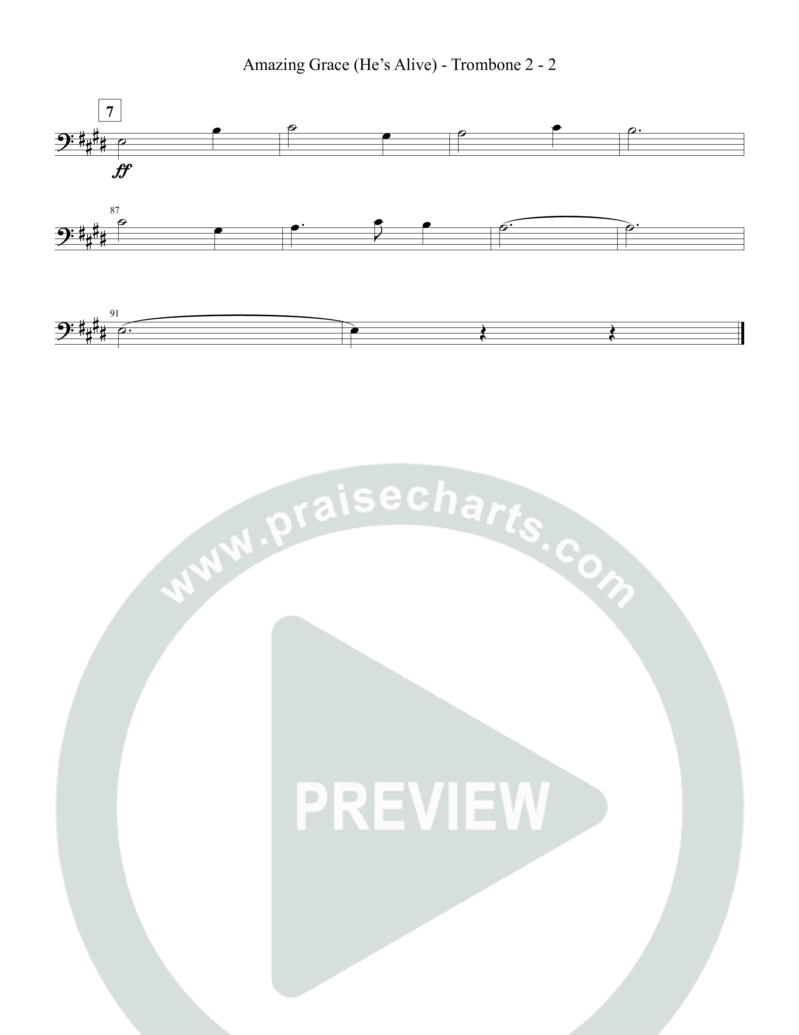 Amazing Grace (He's Alive) Trombone 2 (Tommee Profitt / Stanaj)