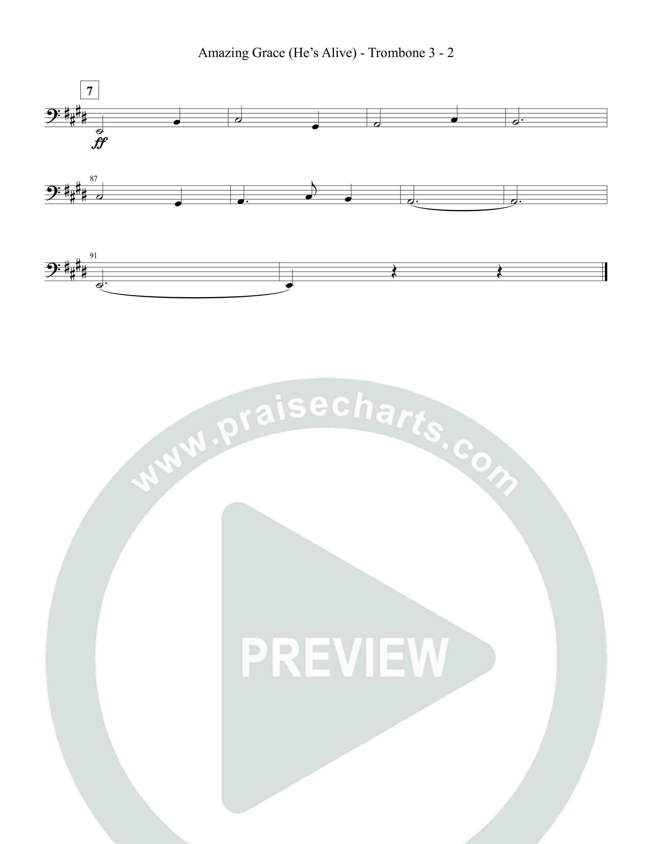 Amazing Grace (He's Alive) Trombone 3 (Tommee Profitt / Stanaj)