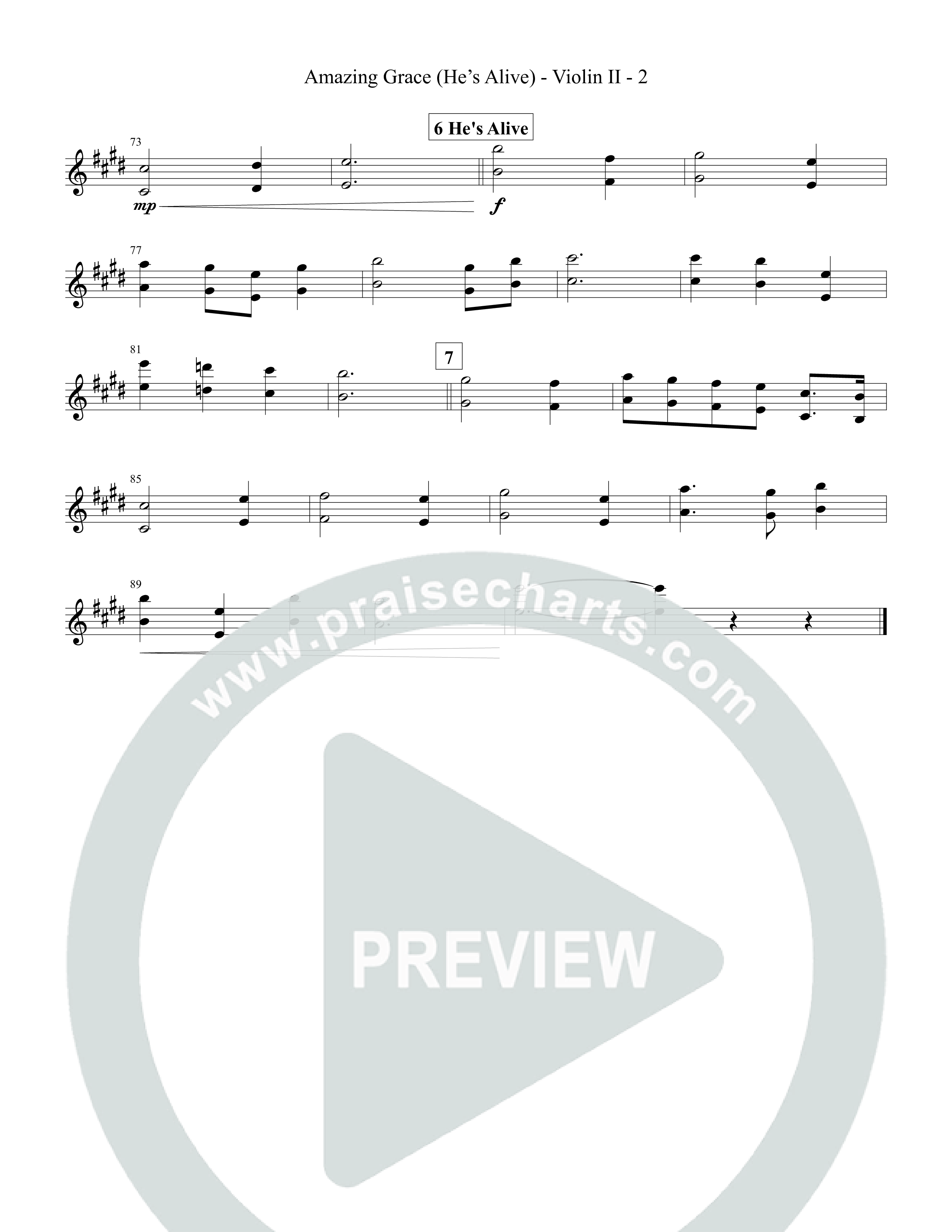 Amazing Grace (He's Alive) Violin 2 (Tommee Profitt / Stanaj)