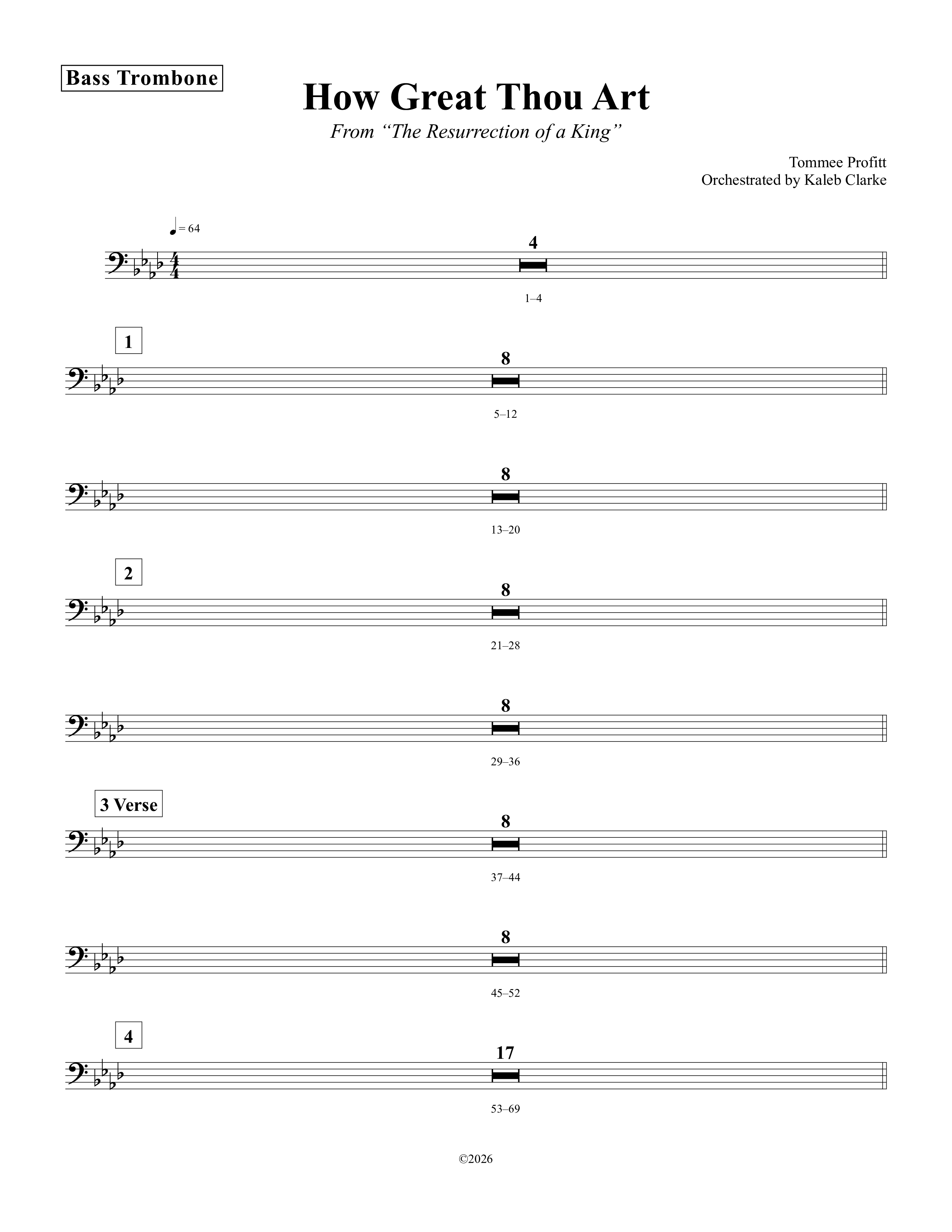 How Great Thou Art Bass Trombone (Tommee Profitt / Aubree Archibeck)