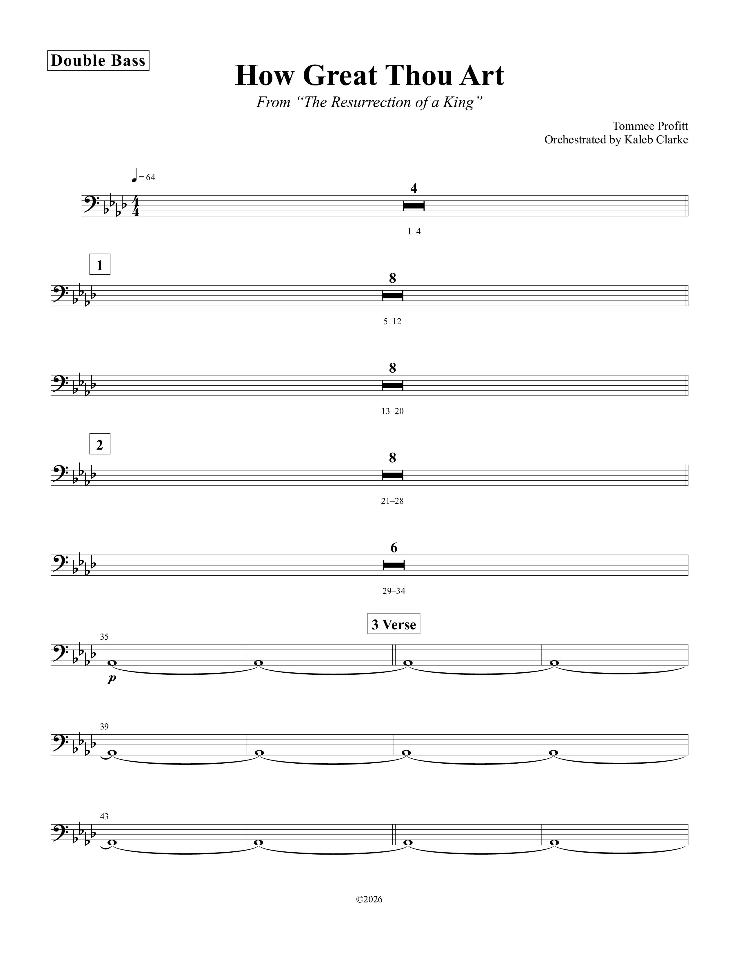 How Great Thou Art Double Bass (Tommee Profitt / Aubree Archibeck)