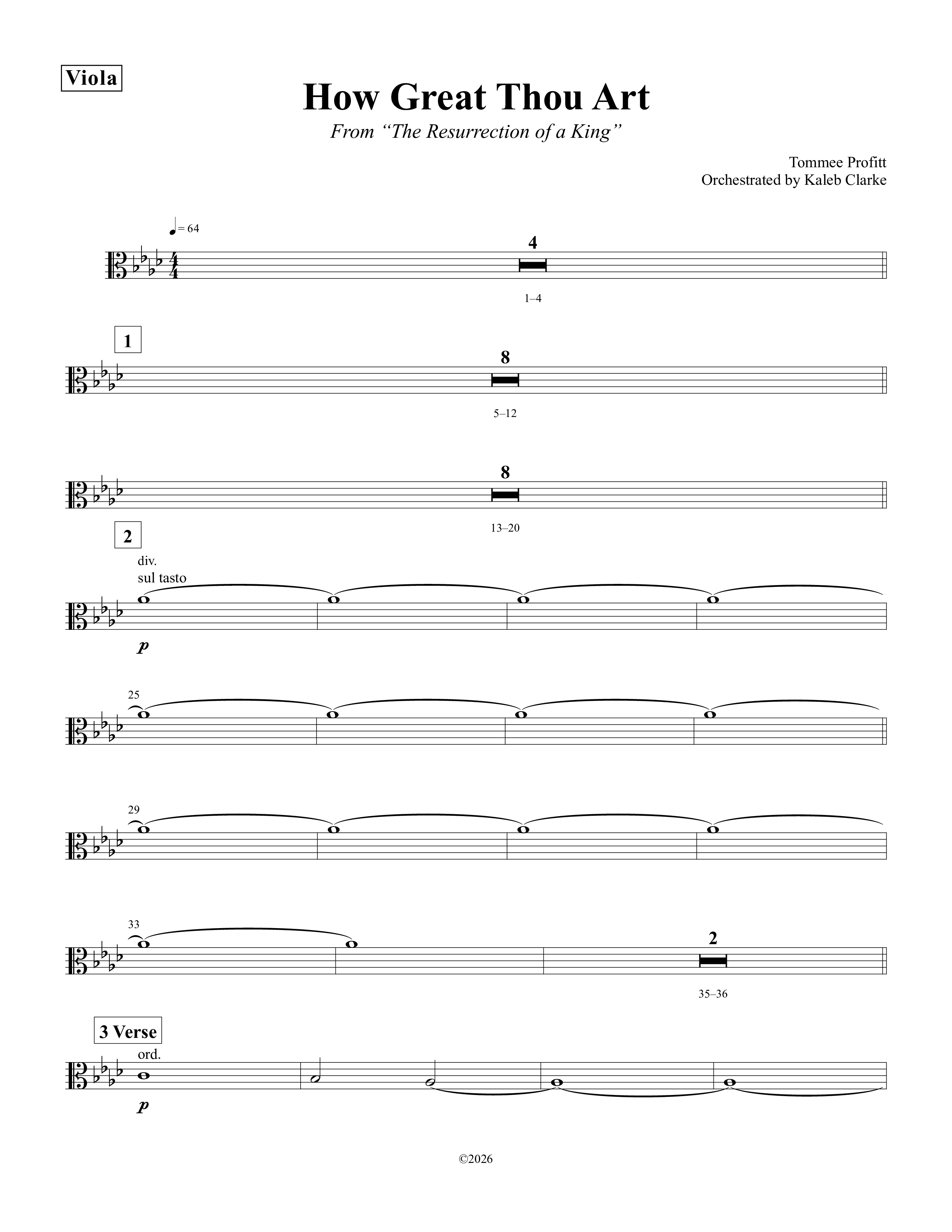 How Great Thou Art Viola (Tommee Profitt / Aubree Archibeck)