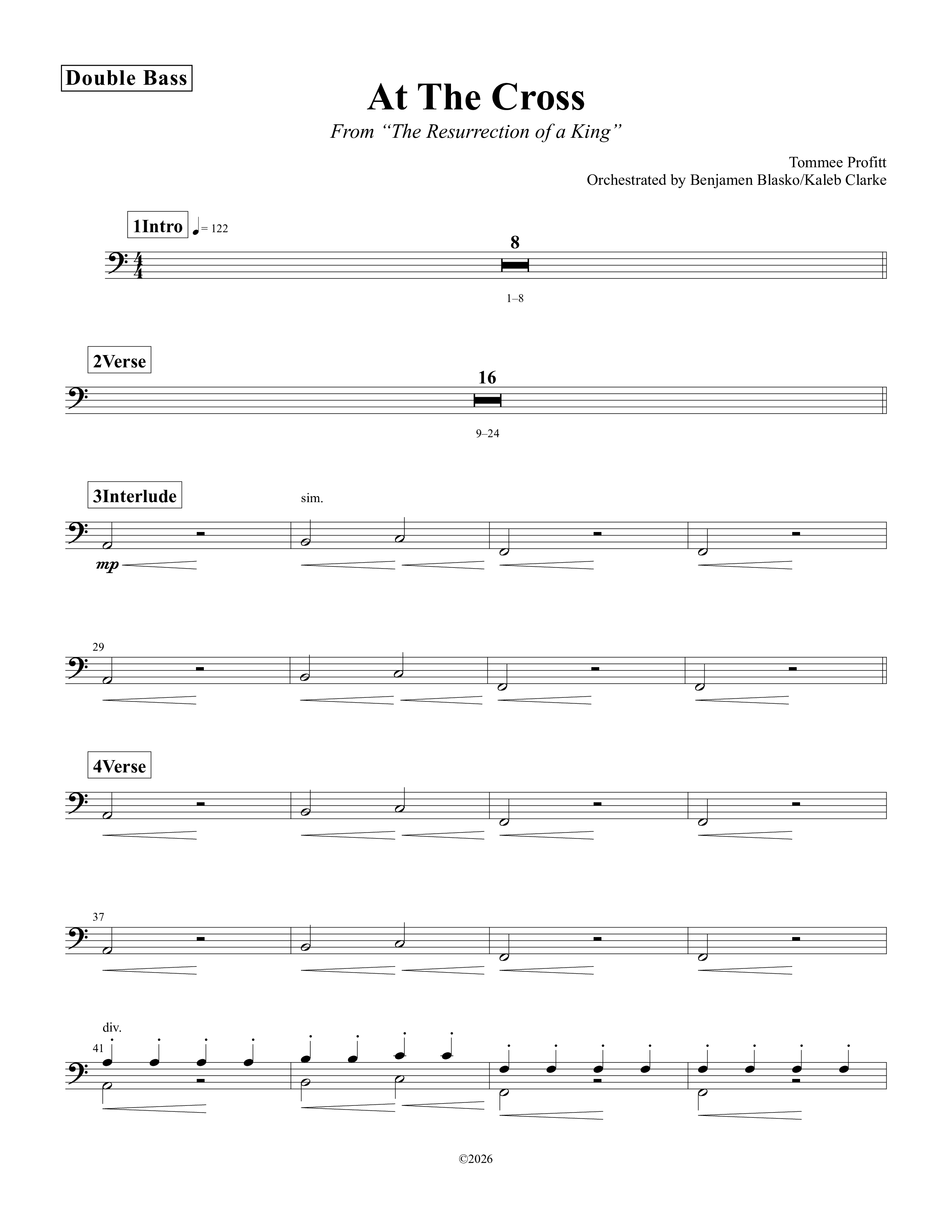 At The Cross Double Bass (Tommee Profitt / Abe Parker)