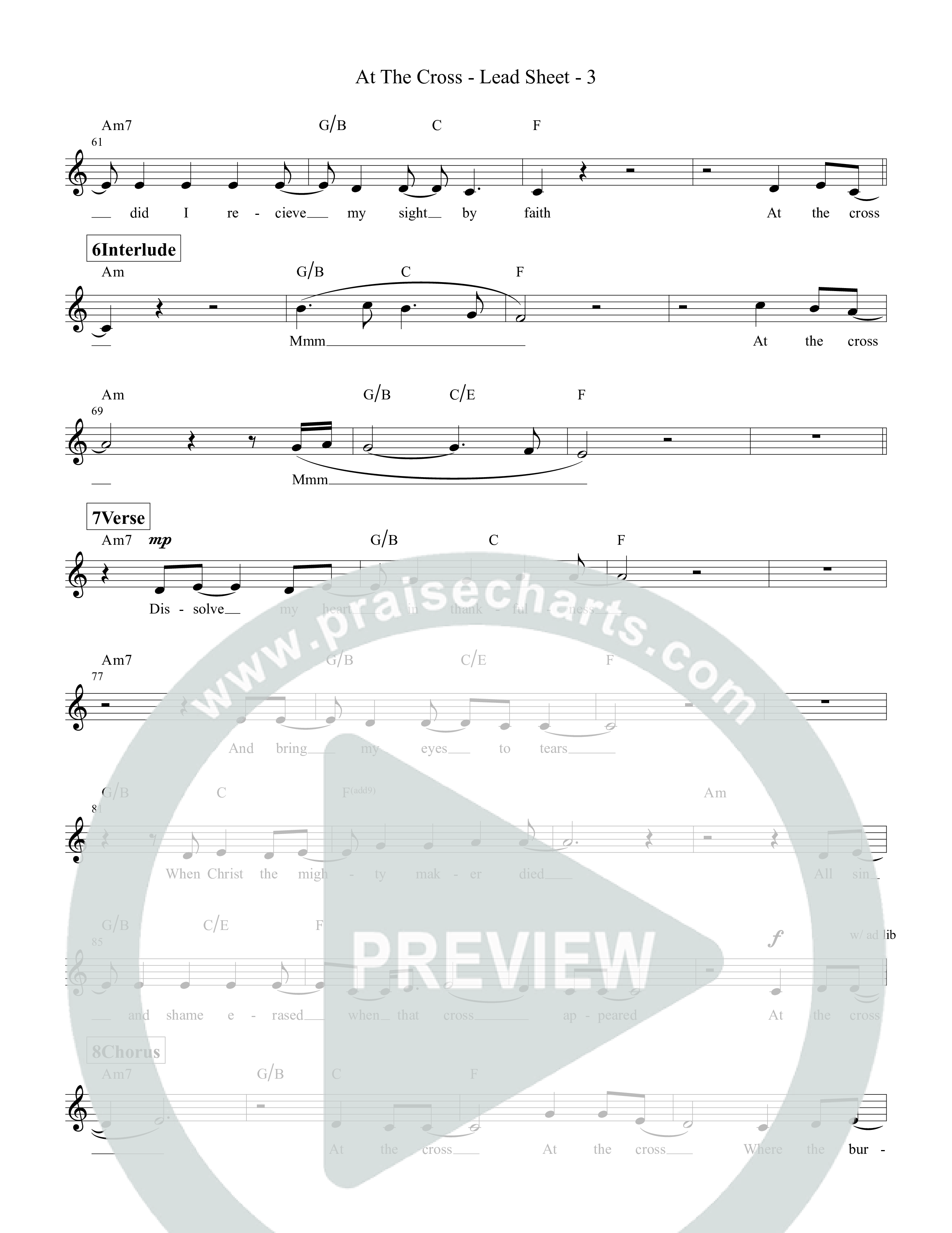 At The Cross Lead Sheet Melody (Tommee Profitt / Abe Parker)