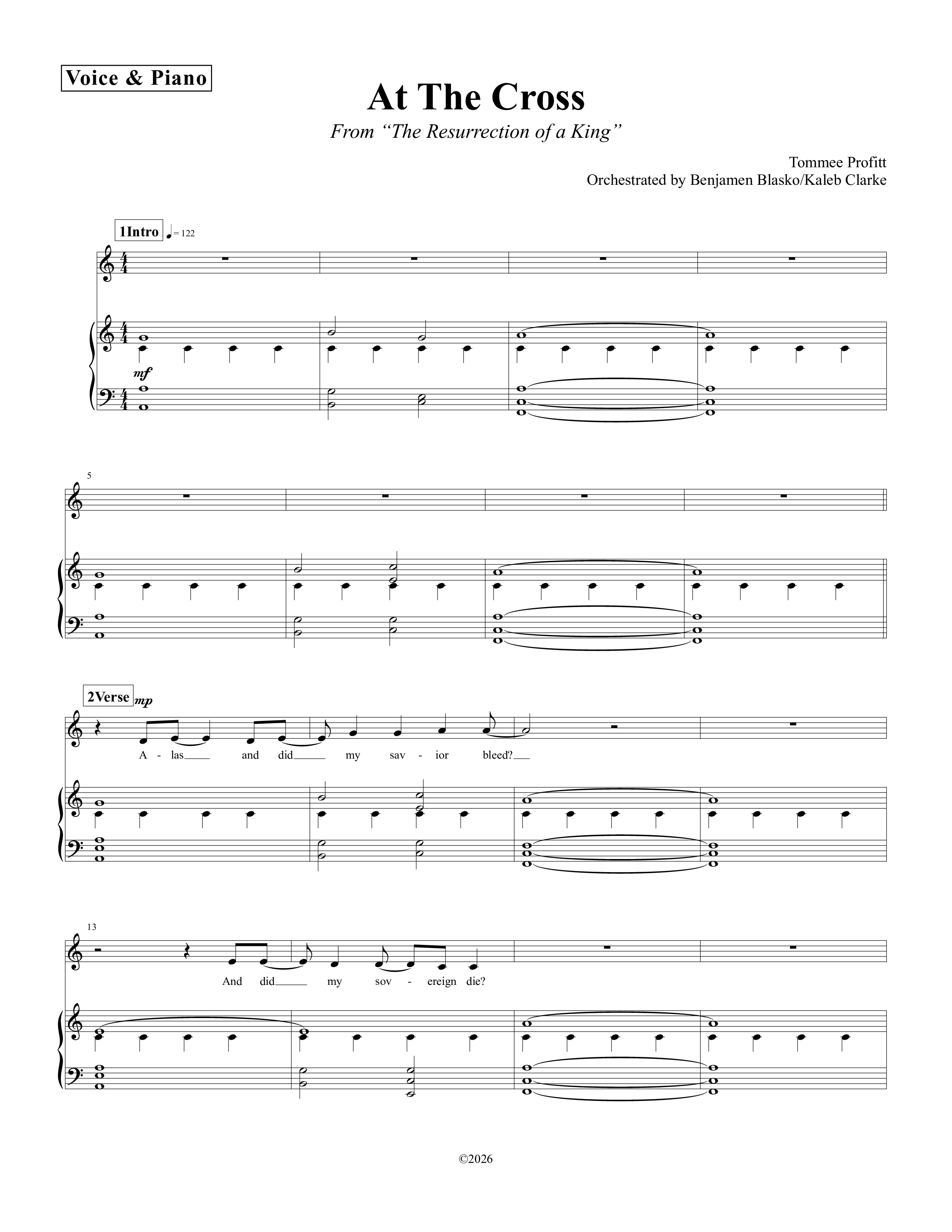 At The Cross Piano/Melody (Tommee Profitt / Abe Parker)