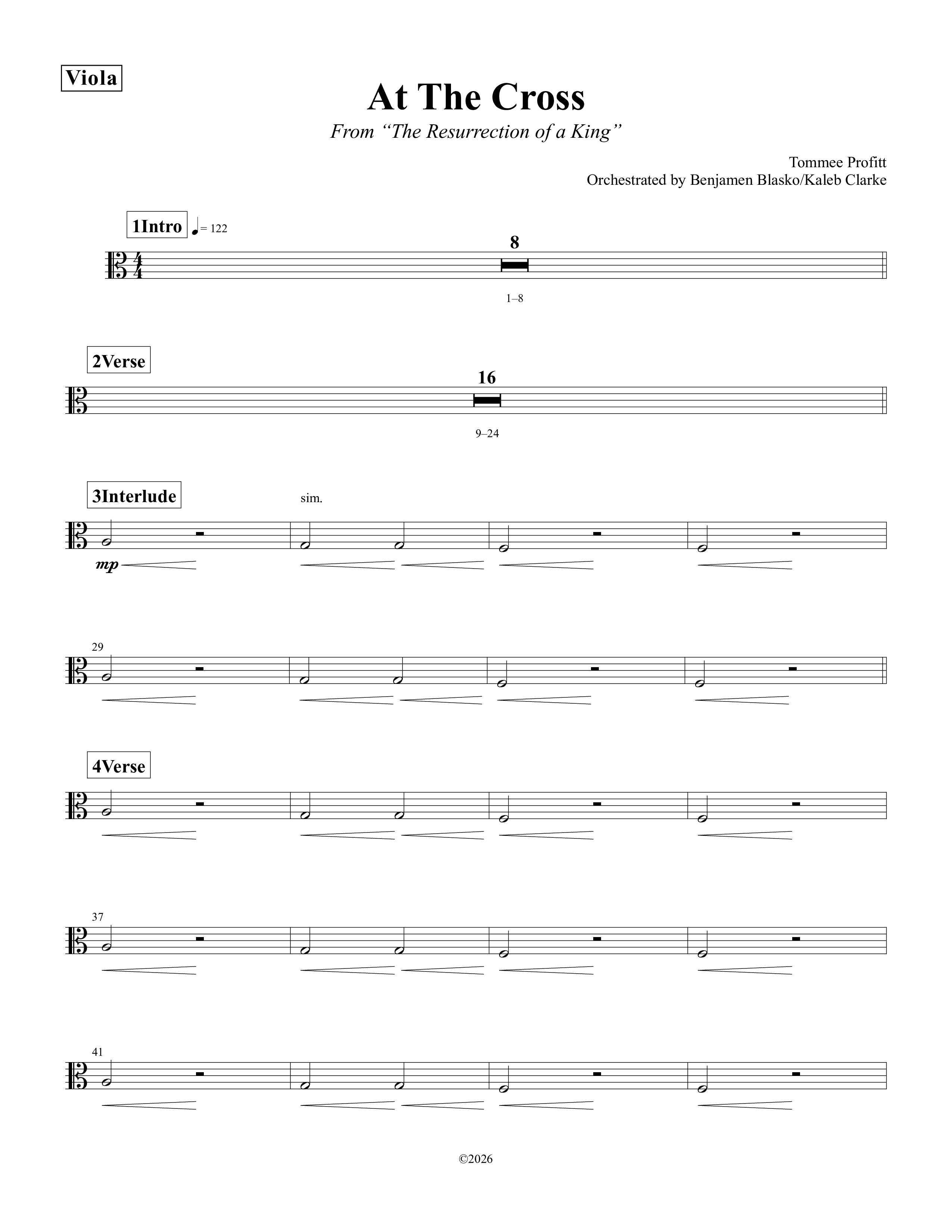 At The Cross Viola (Tommee Profitt / Abe Parker)