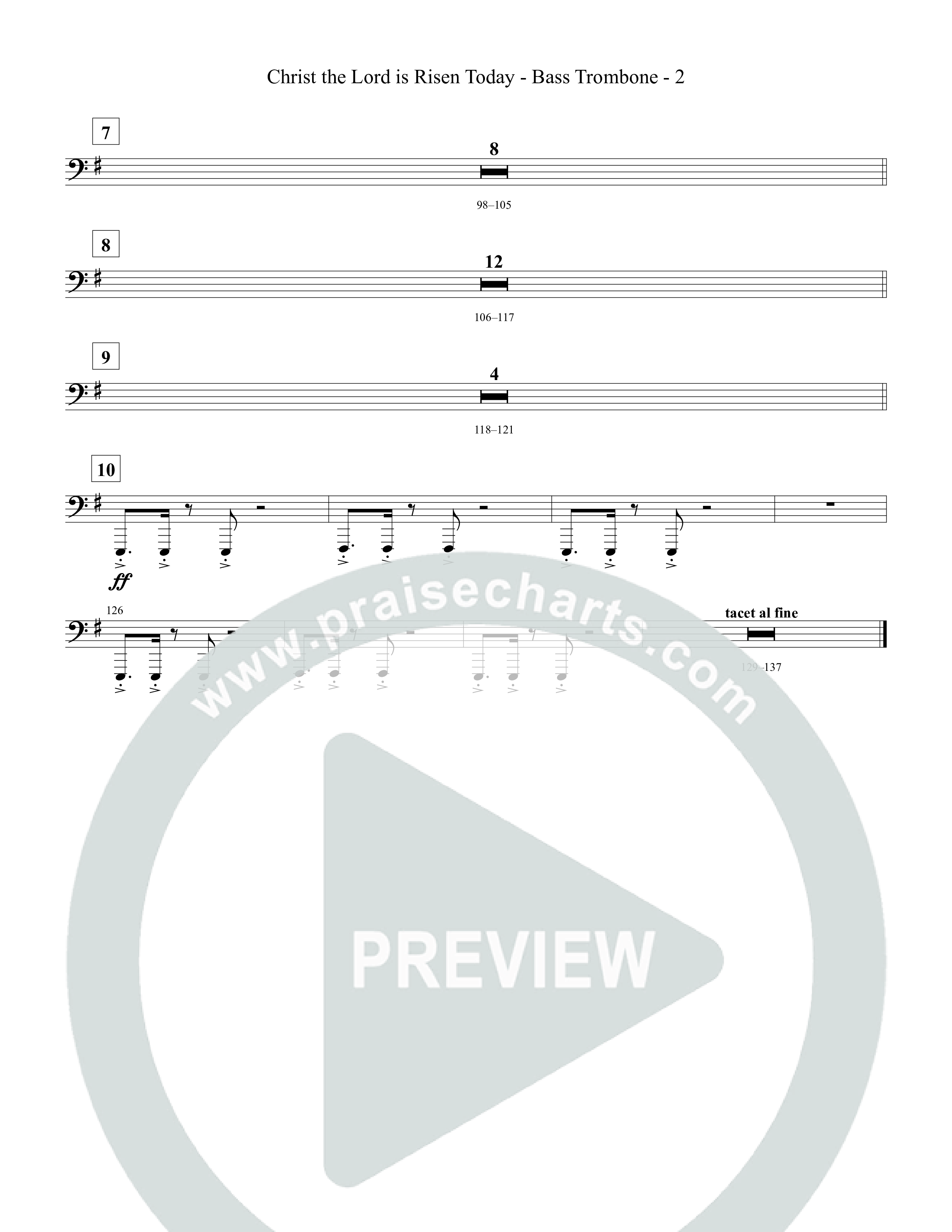 Christ The Lord Is Risen Today Bass Trombone (Tommee Profitt)