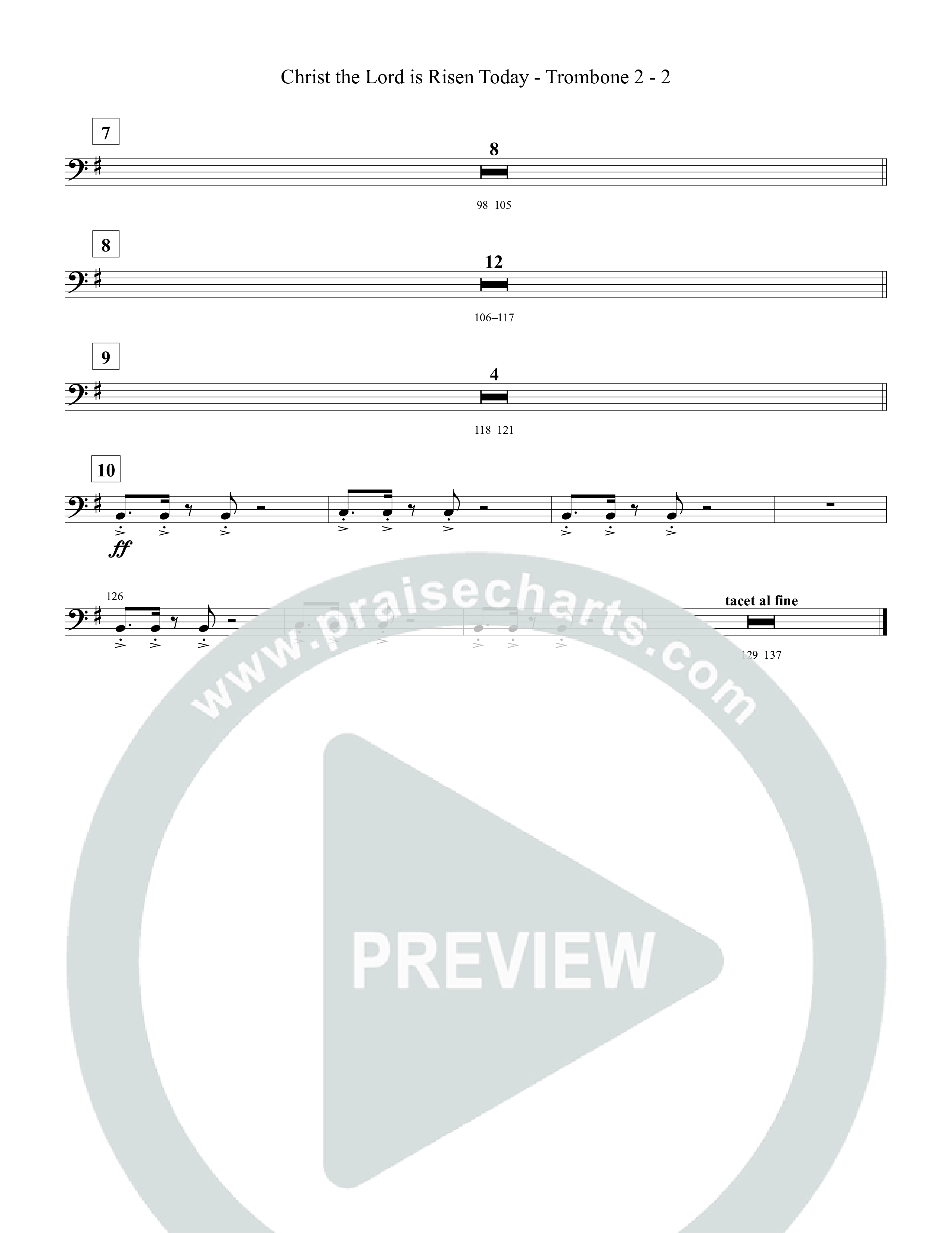 Christ The Lord Is Risen Today Trombone 2 (Tommee Profitt)