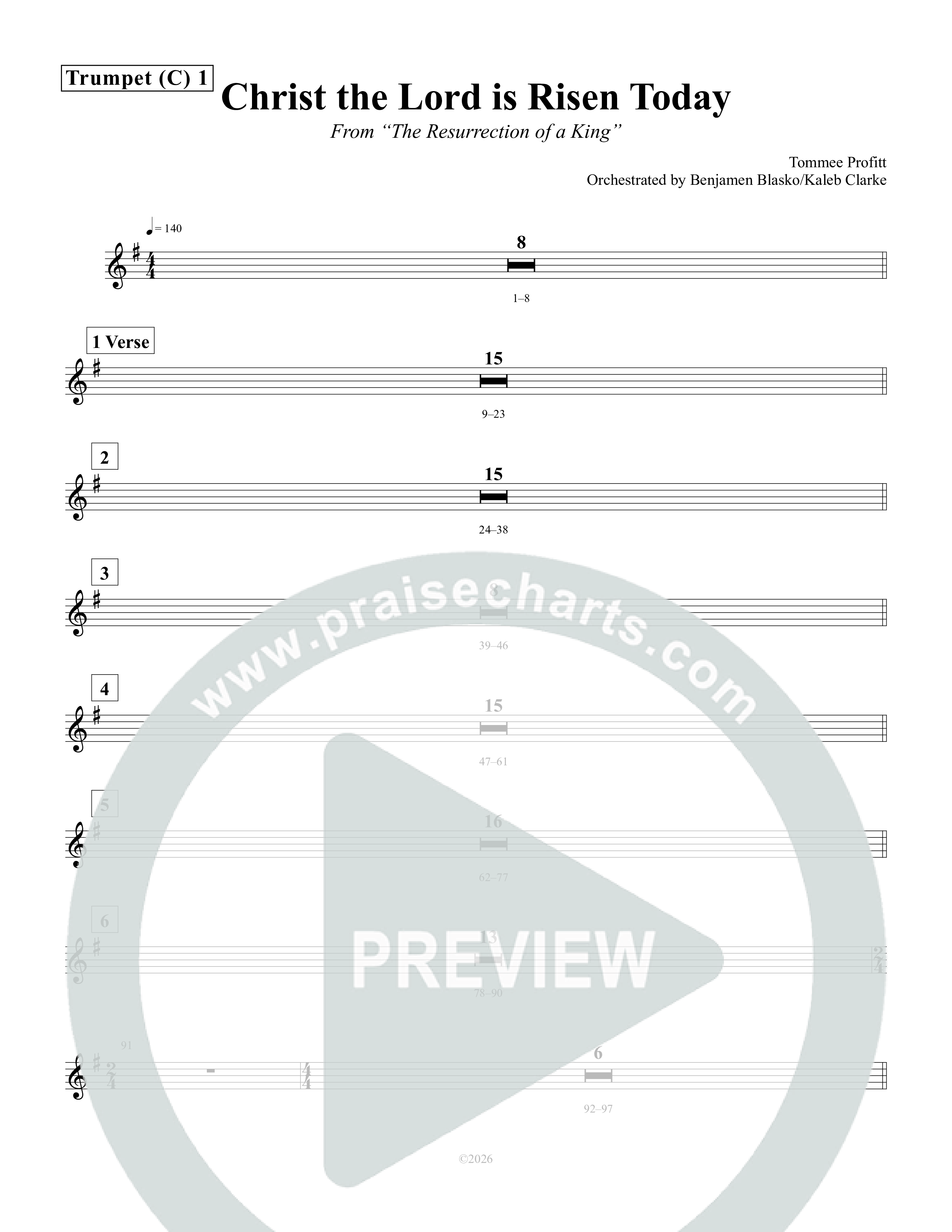 Christ The Lord Is Risen Today Trumpet 1 (Tommee Profitt)