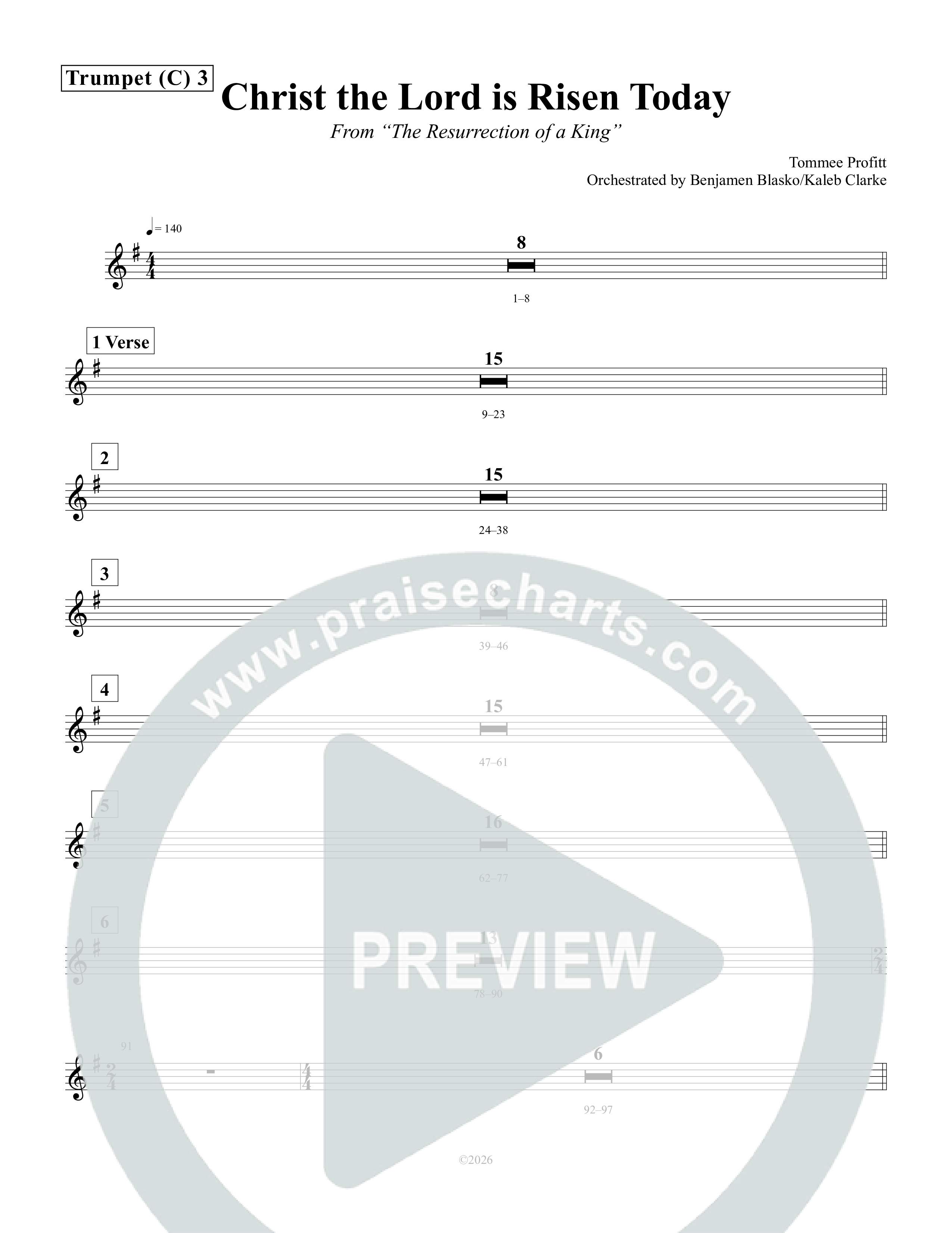 Christ The Lord Is Risen Today Trumpet 3 (Tommee Profitt)