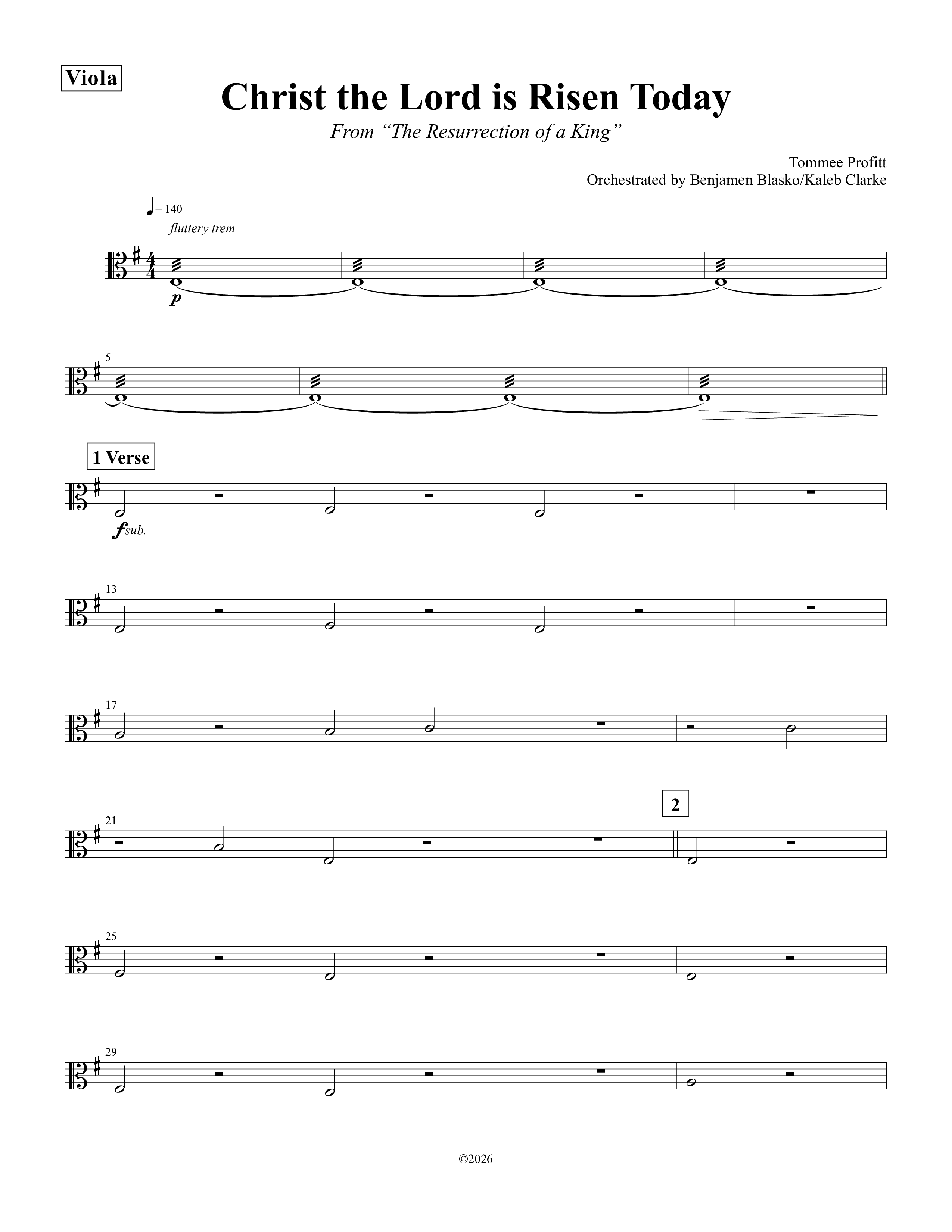 Christ The Lord Is Risen Today Viola (Tommee Profitt)