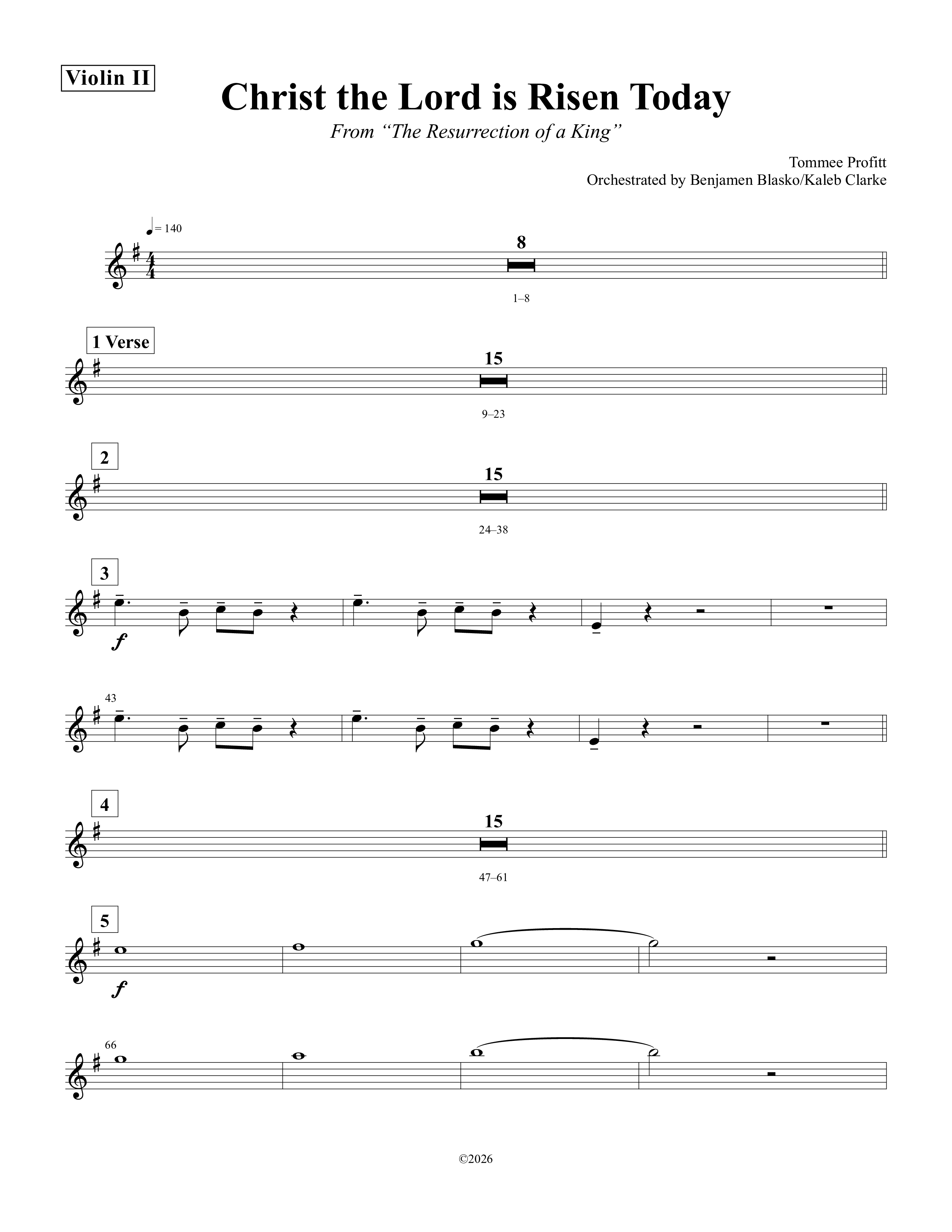 Christ The Lord Is Risen Today String Pack (Tommee Profitt)