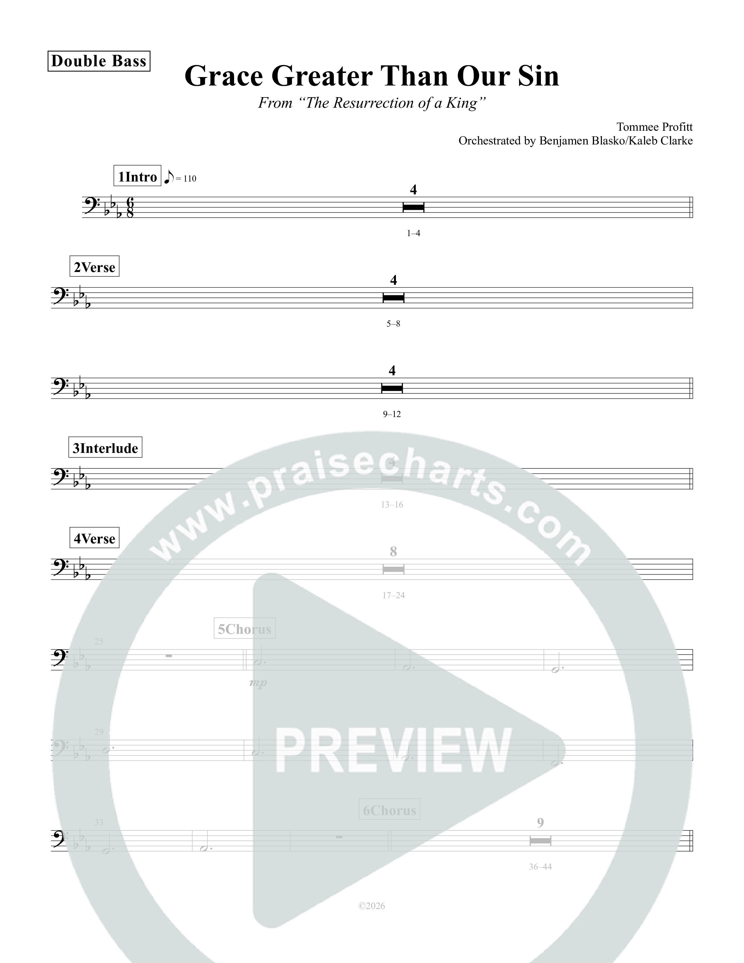 Grace Greater Than Our Sin Double Bass (Tommee Profitt / Isaac Mather)